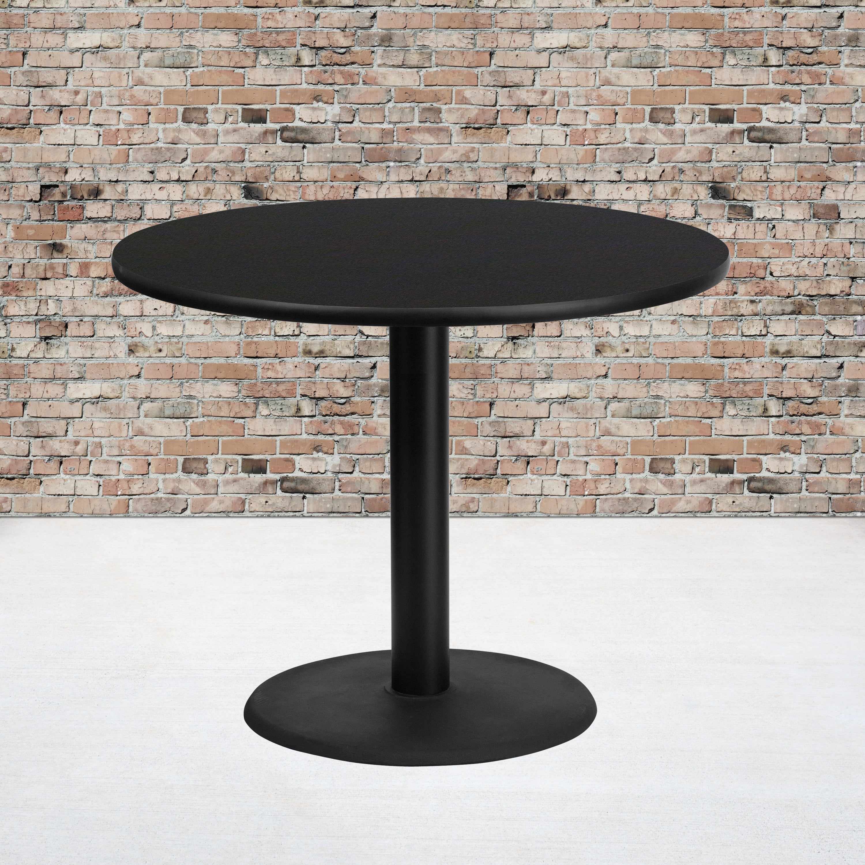 Stiles 36'' Round Black Laminate Table Top with 24'' Round Table Height Base