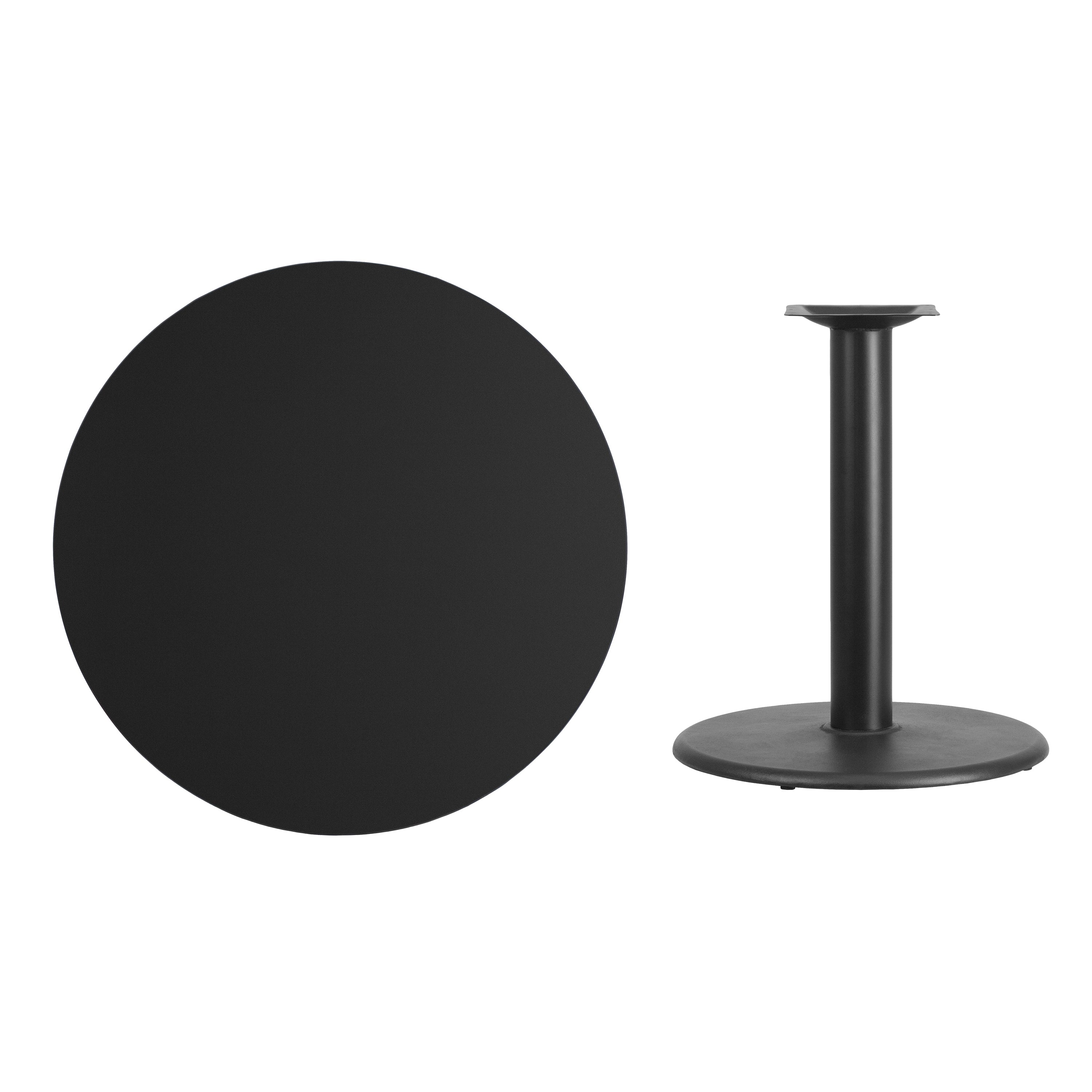 Stiles 36'' Round Black Laminate Table Top with 24'' Round Table Height Base