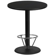 Stiles 36'' Round Black Laminate Table Top with 24'' Round Bar Height Table Base and Foot Ring
