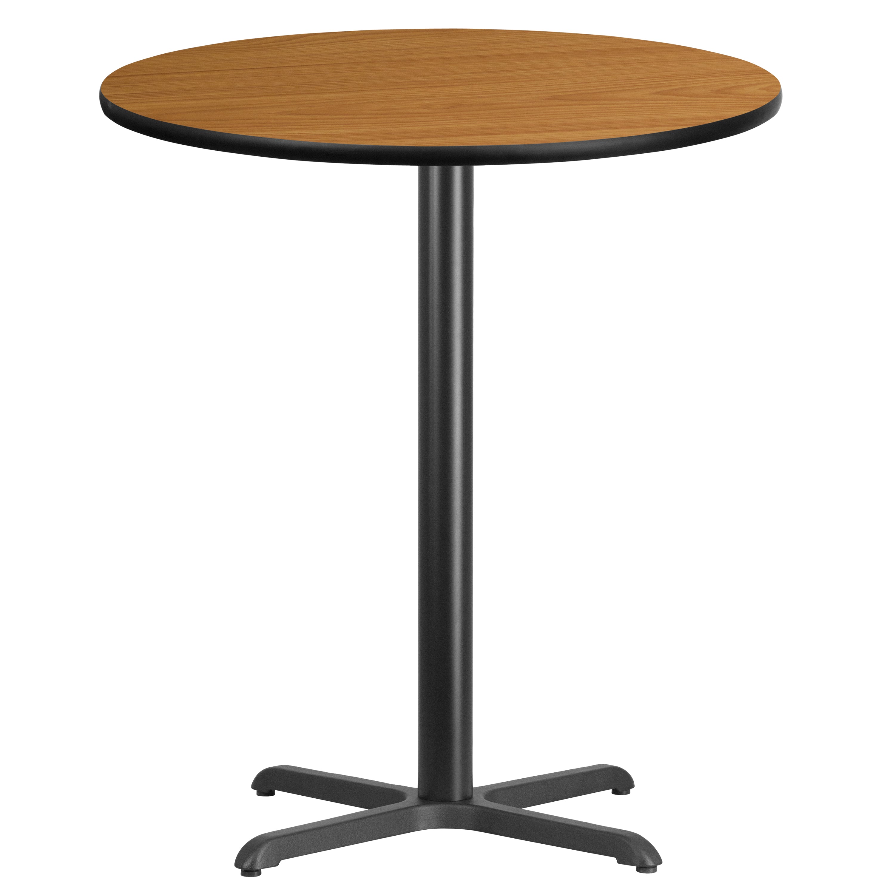 Stiles 36'' Round Natural Laminate Table Top with 30'' x 30'' Bar Height Table Base