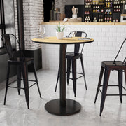 Stiles 36'' Round Natural Laminate Table Top with 24'' Round Bar Height Table Base