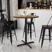 Stiles 36'' Round Walnut Laminate Table Top with 30'' x 30'' Bar Height Table Base
