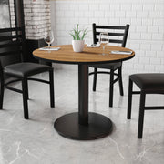 Graniss 36'' Round Walnut Laminate Table Top with 24'' Round Table Height Base
