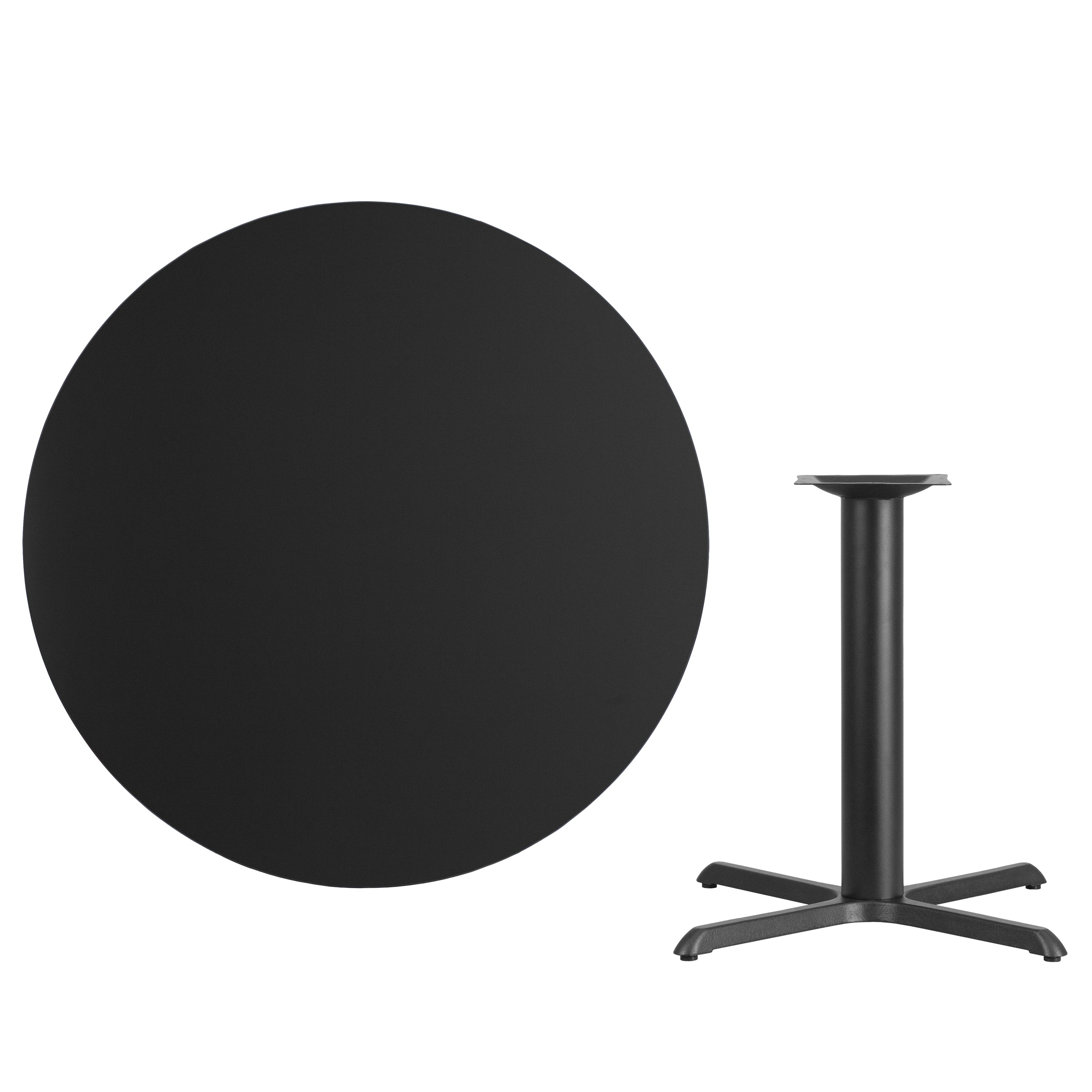 Stiles 42'' Round Black Laminate Table Top with 33'' x 33'' Table Height Base