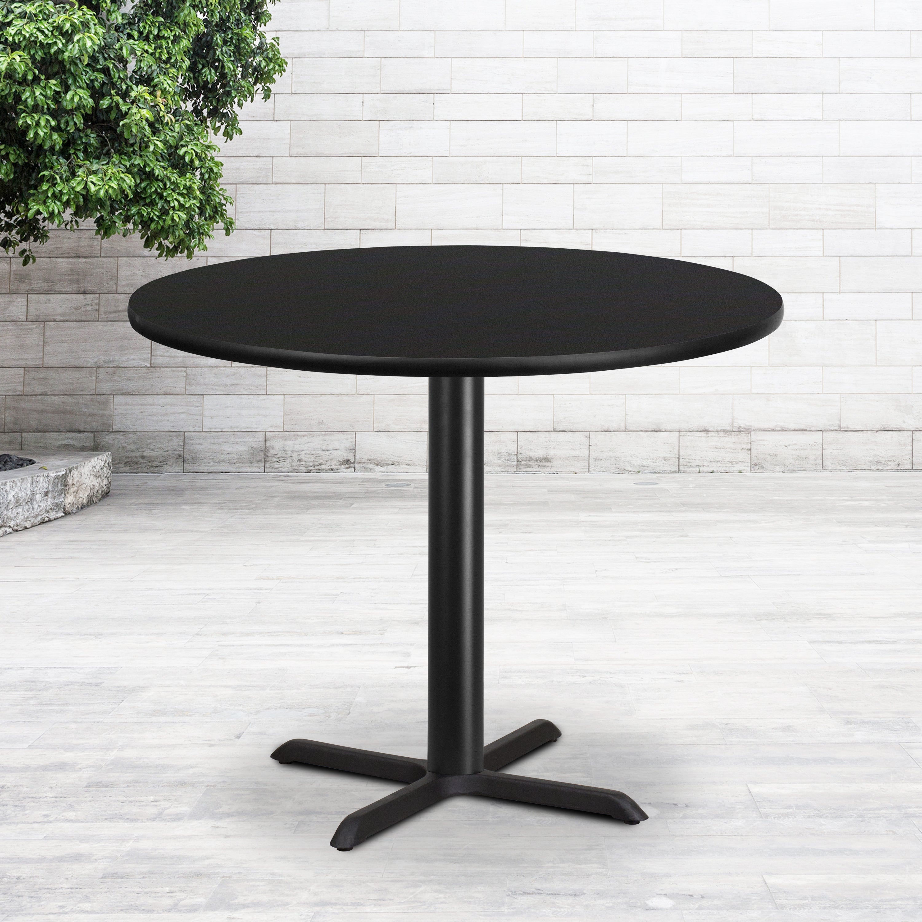 Stiles 42'' Round Black Laminate Table Top with 33'' x 33'' Table Height Base