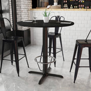 Stiles 42'' Round Black Laminate Table Top with 33'' x 33'' Bar Height Table Base and Foot Ring