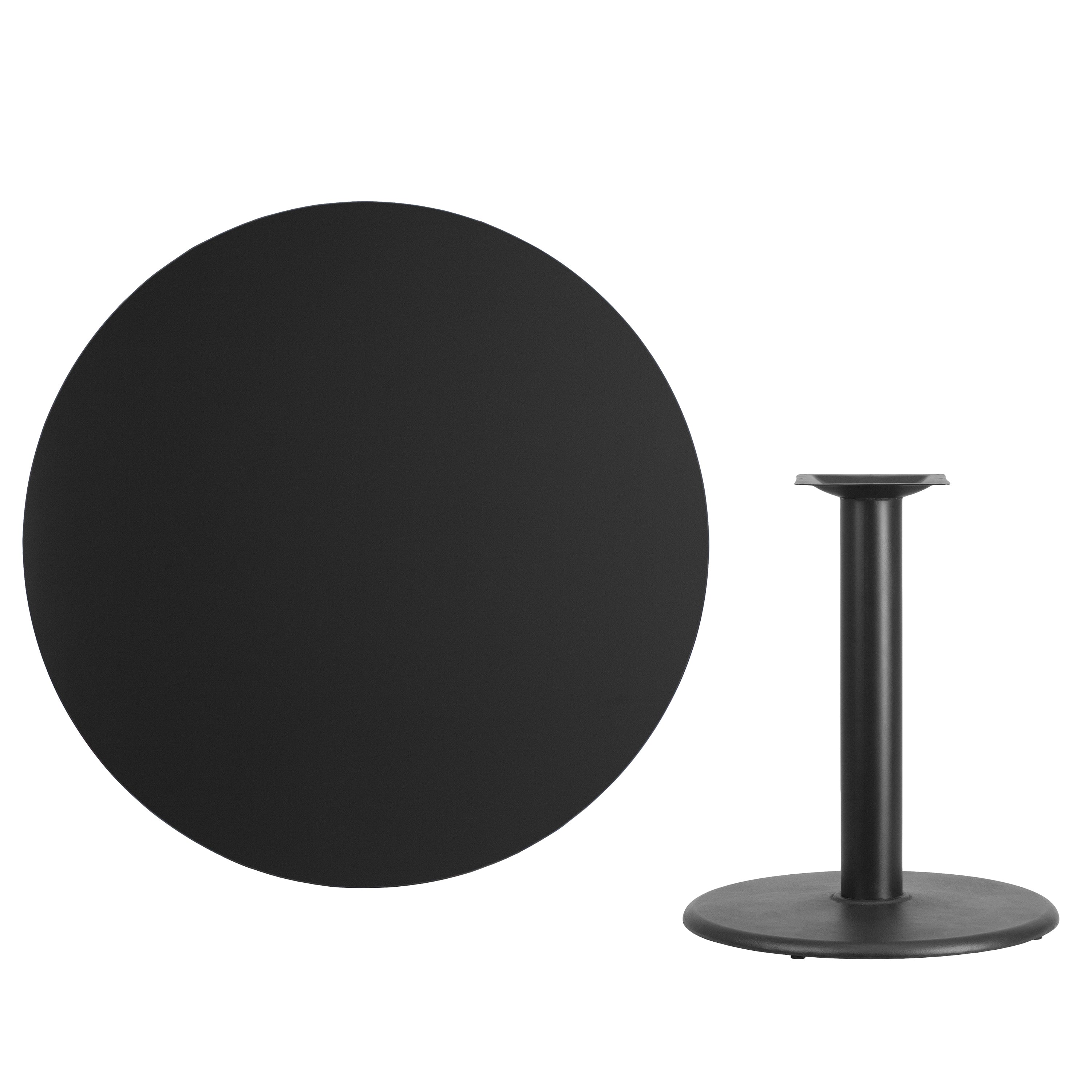 Stiles 42'' Round Black Laminate Table Top with 24'' Round Table Height Base