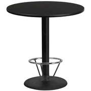Stiles 42'' Round Black Laminate Table Top with 24'' Round Bar Height Table Base and Foot Ring