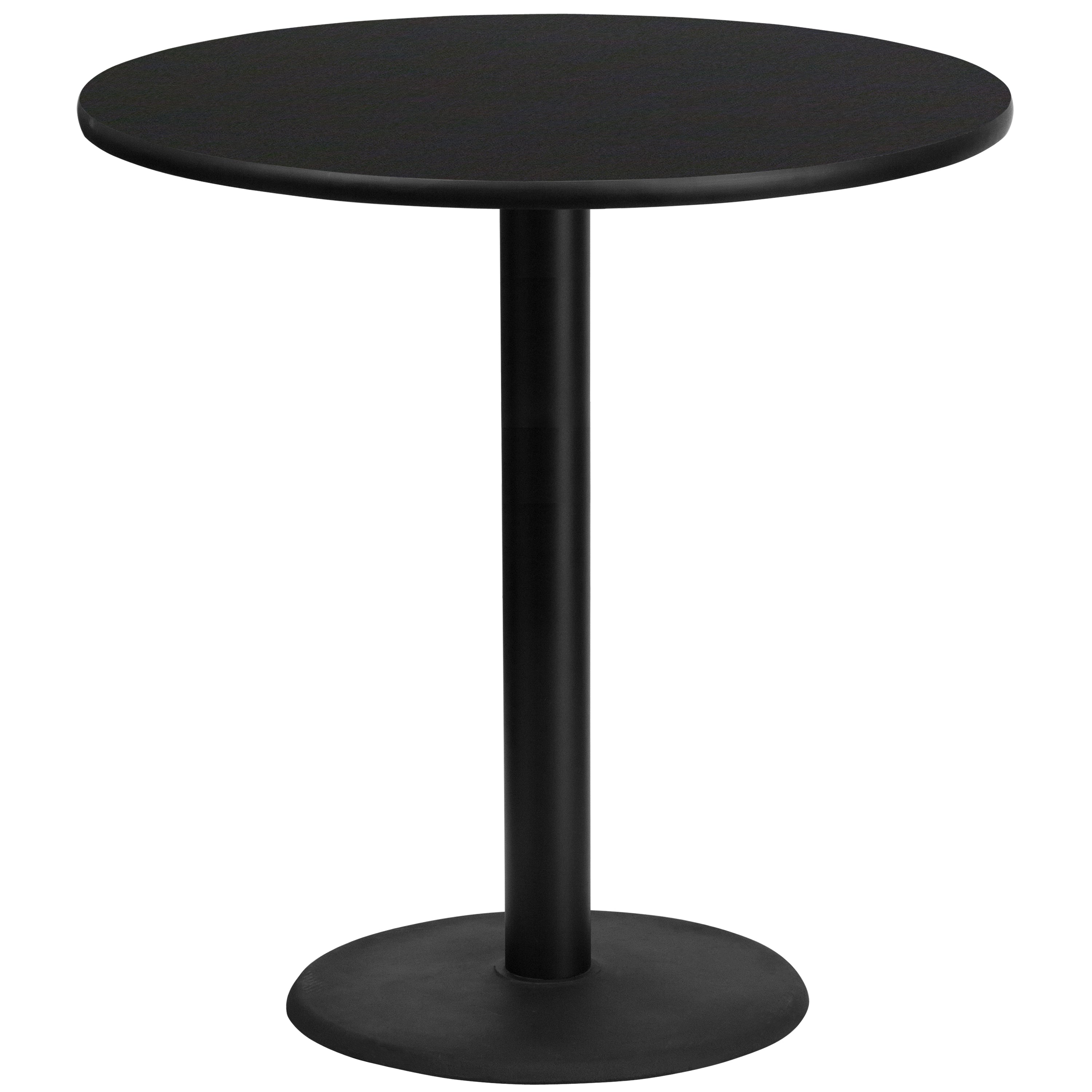 Stiles 42'' Round Black Laminate Table Top with 24'' Round Bar Height Table Base