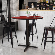 Stiles 42'' Round Mahogany Laminate Table Top with 33'' x 33'' Bar Height Table Base