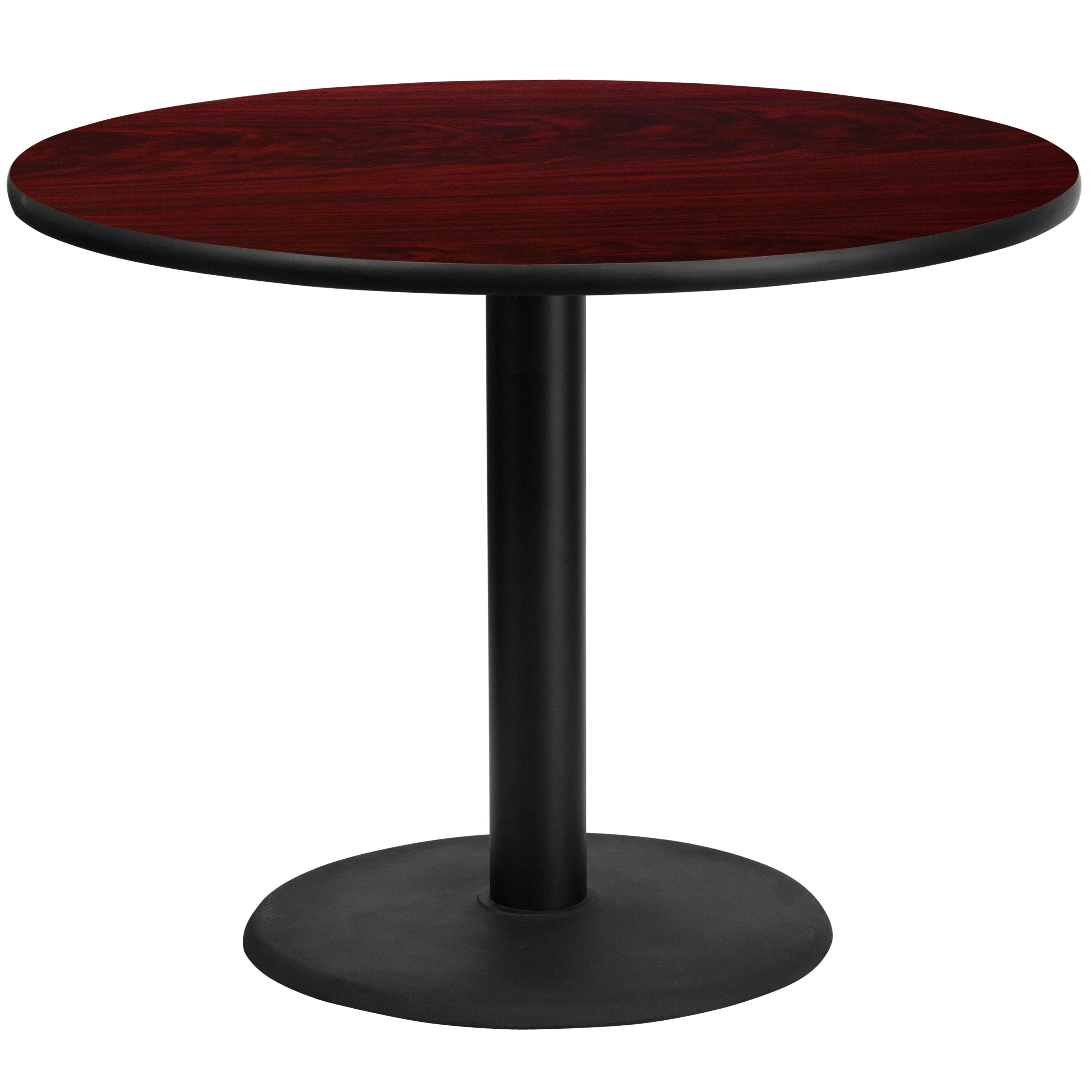 Graniss 42'' Round Mahogany Laminate Table Top with 24'' Round Table Height Base