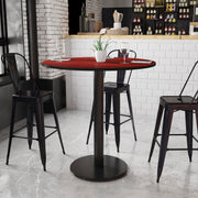 Stiles 42'' Round Mahogany Laminate Table Top with 24'' Round Bar Height Table Base
