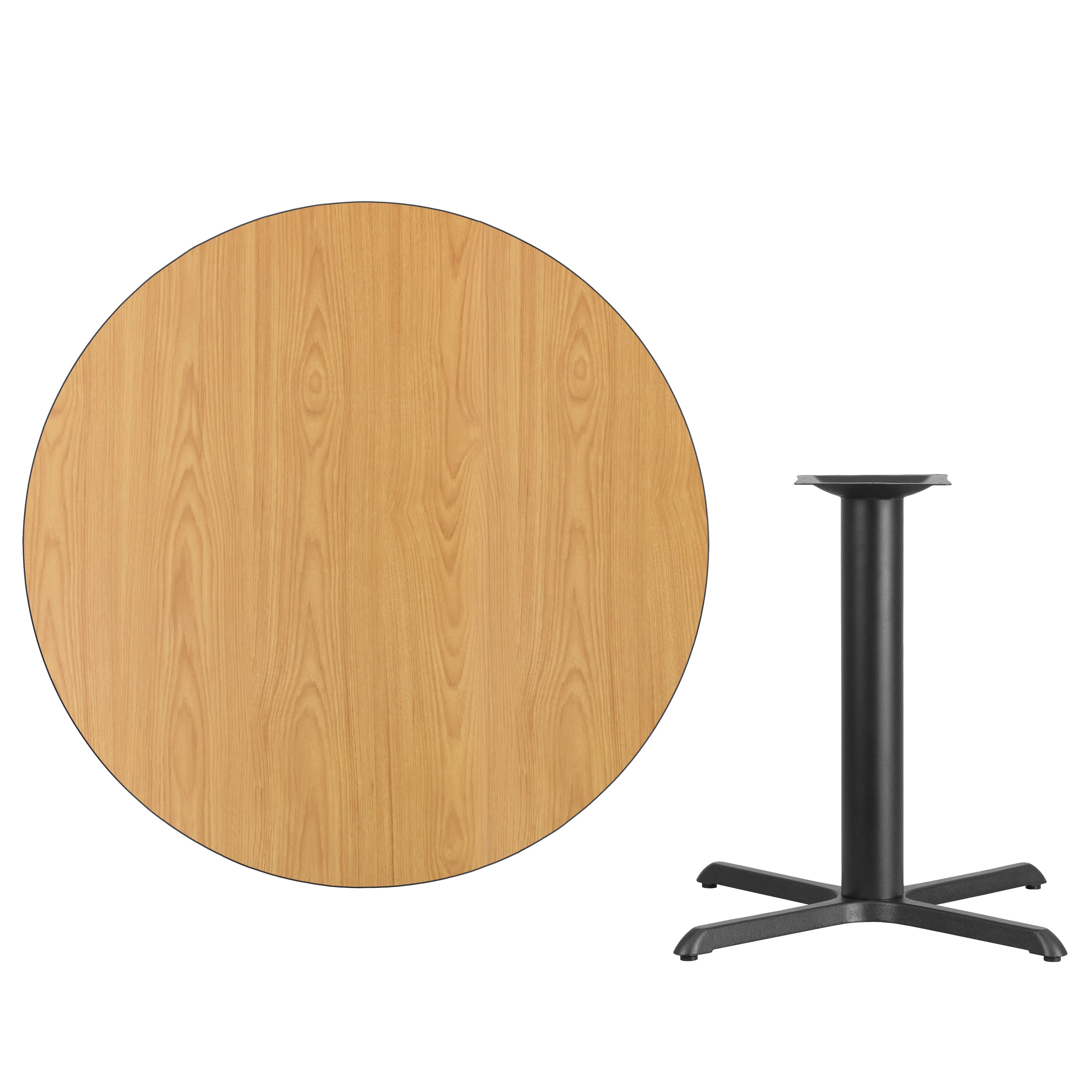 Graniss 42'' Round Natural Laminate Table Top with 33'' x 33'' Table Height Base