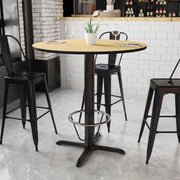 Stiles 42'' Round Natural Laminate Table Top with 33'' x 33'' Bar Height Table Base and Foot Ring