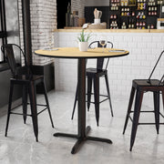 Stiles 42'' Round Natural Laminate Table Top with 33'' x 33'' Bar Height Table Base
