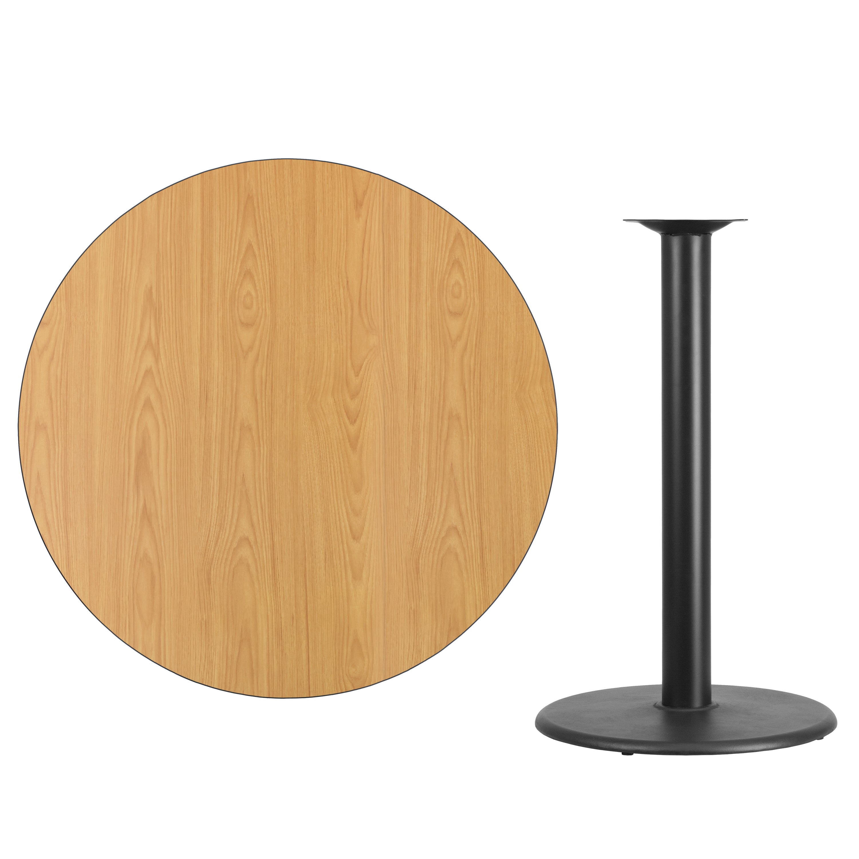 Stiles 42'' Round Natural Laminate Table Top with 24'' Round Bar Height Table Base