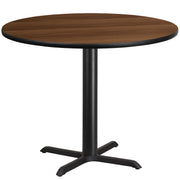 Graniss 42'' Round Walnut Laminate Table Top with 33'' x 33'' Table Height Base