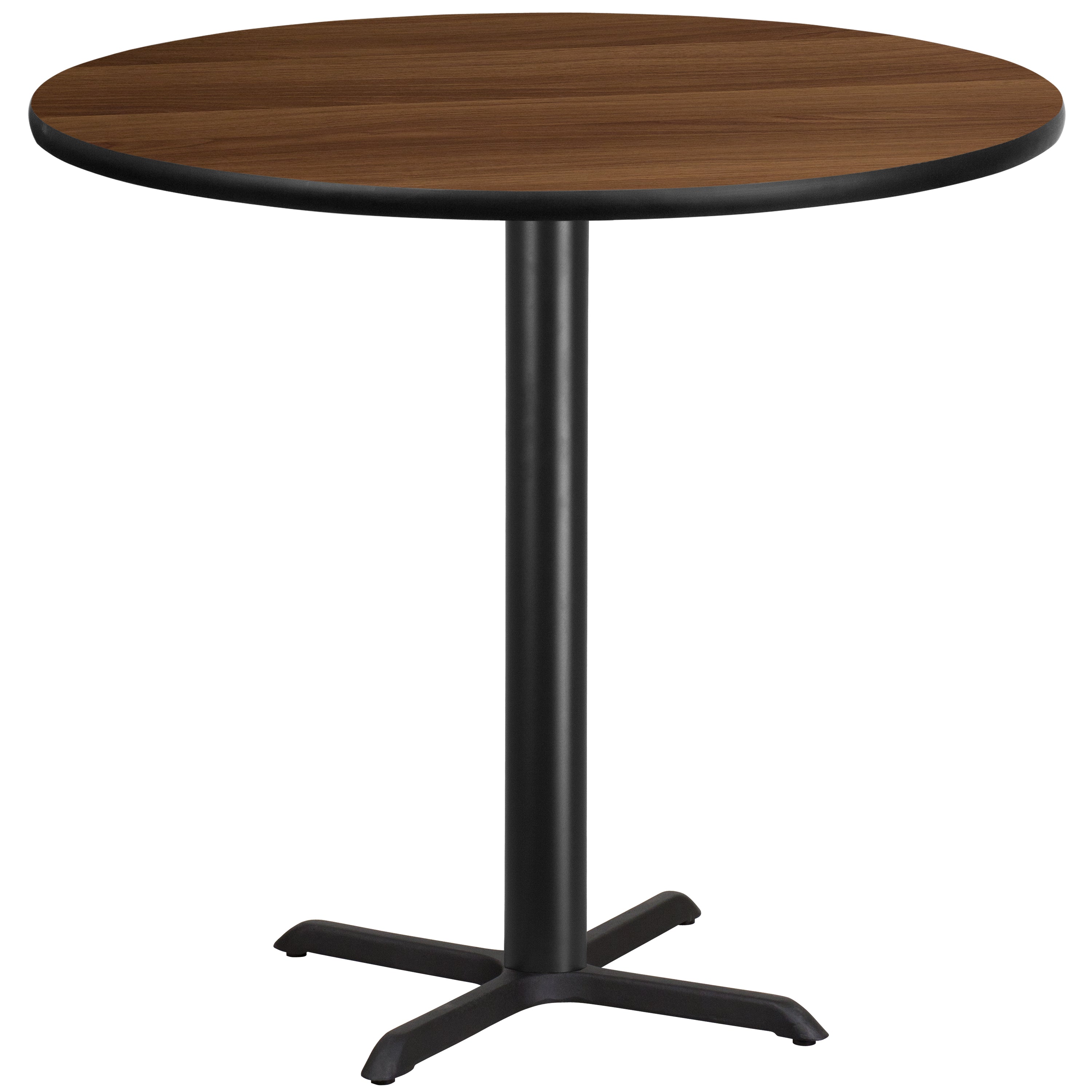 Stiles 42'' Round Walnut Laminate Table Top with 33'' x 33'' Bar Height Table Base