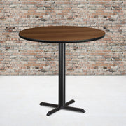 Stiles 42'' Round Walnut Laminate Table Top with 33'' x 33'' Bar Height Table Base