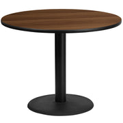 Graniss 42'' Round Walnut Laminate Table Top with 24'' Round Table Height Base