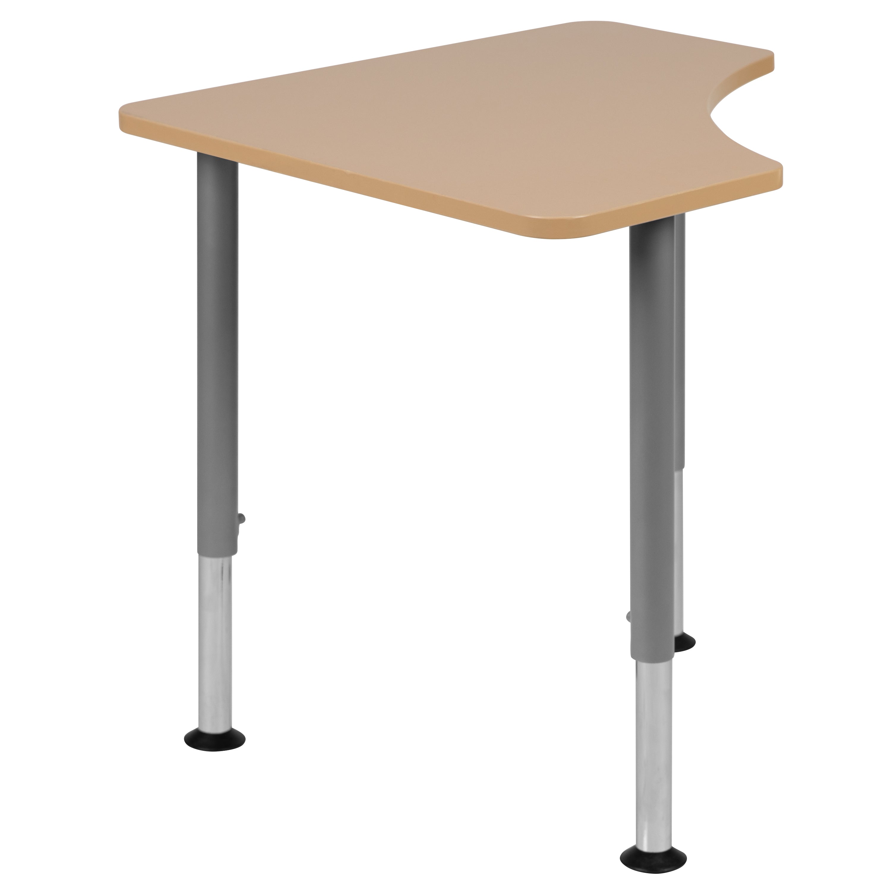 Billie Triangular Natural Collaborative Student Desk (Adjustable from 22.3" to 34") - Home and Classroom