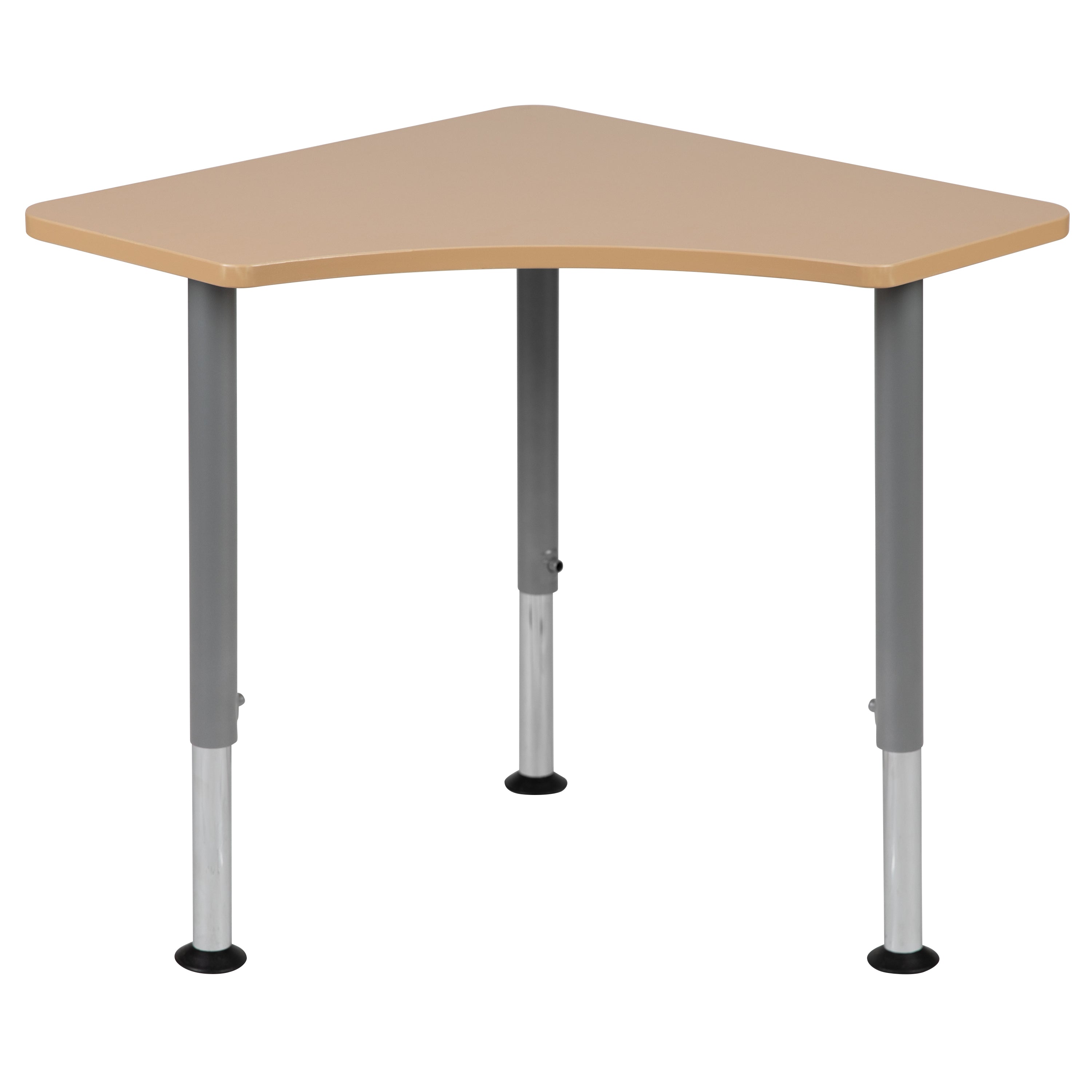 Billie Triangular Natural Collaborative Student Desk (Adjustable from 22.3" to 34") - Home and Classroom
