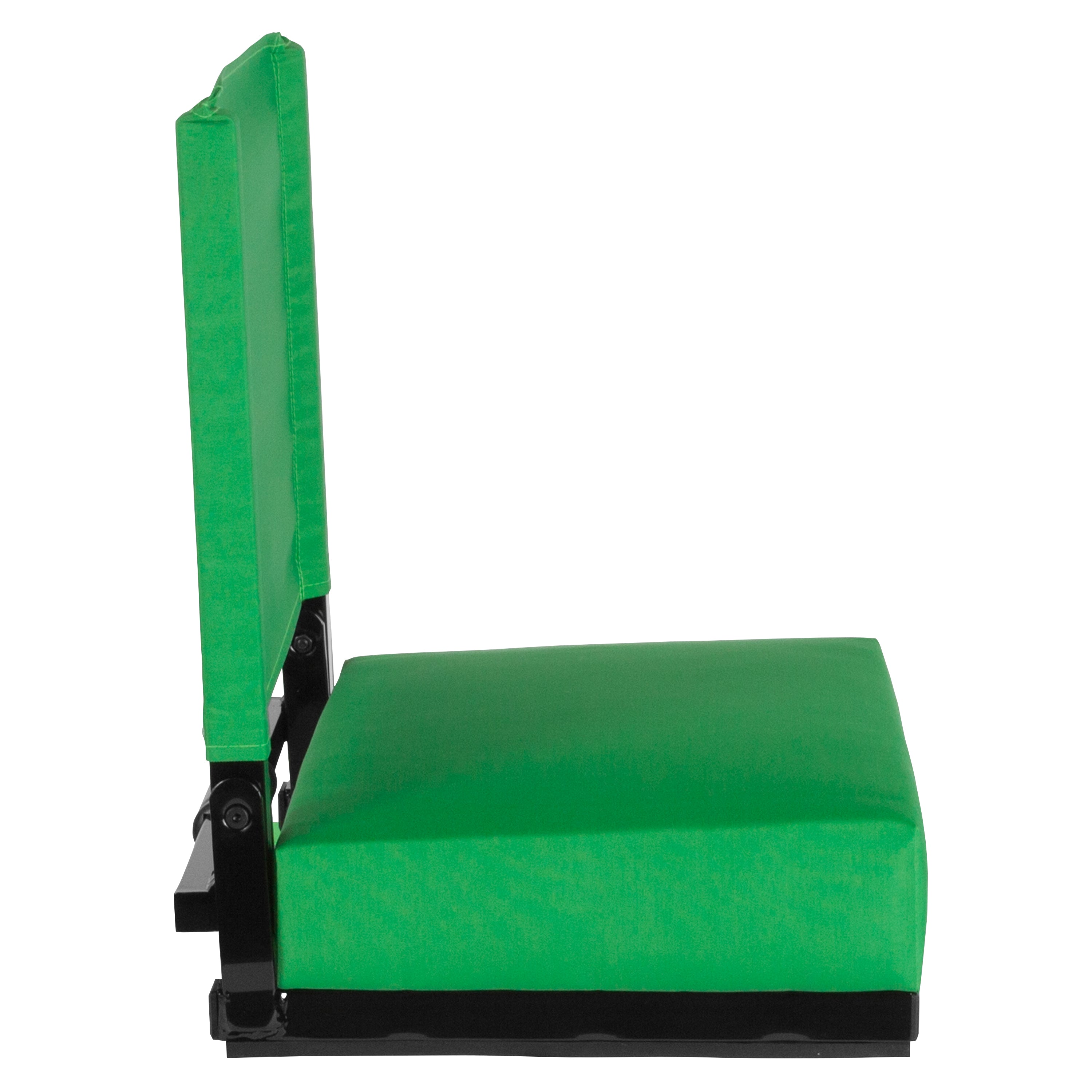 Grandstand Comfort 500 lb Capacity Padded Stadium Chairs, Folding Seats with Handles, Lightweight & Durable, Bright Green