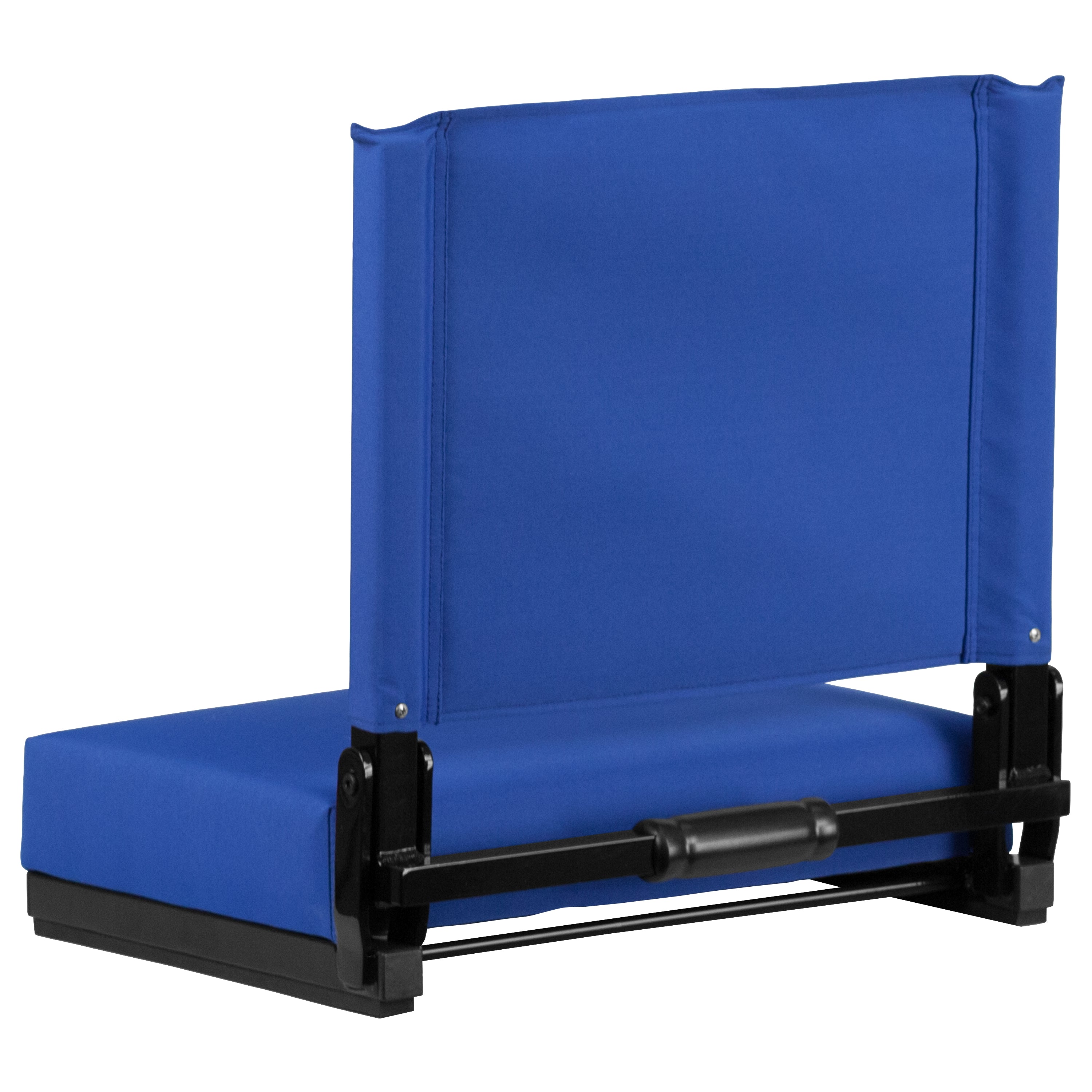 Grandstand Comfort 500 lb Capacity Padded Stadium Chairs, Folding Seats with Handles, Lightweight & Durable, Blue