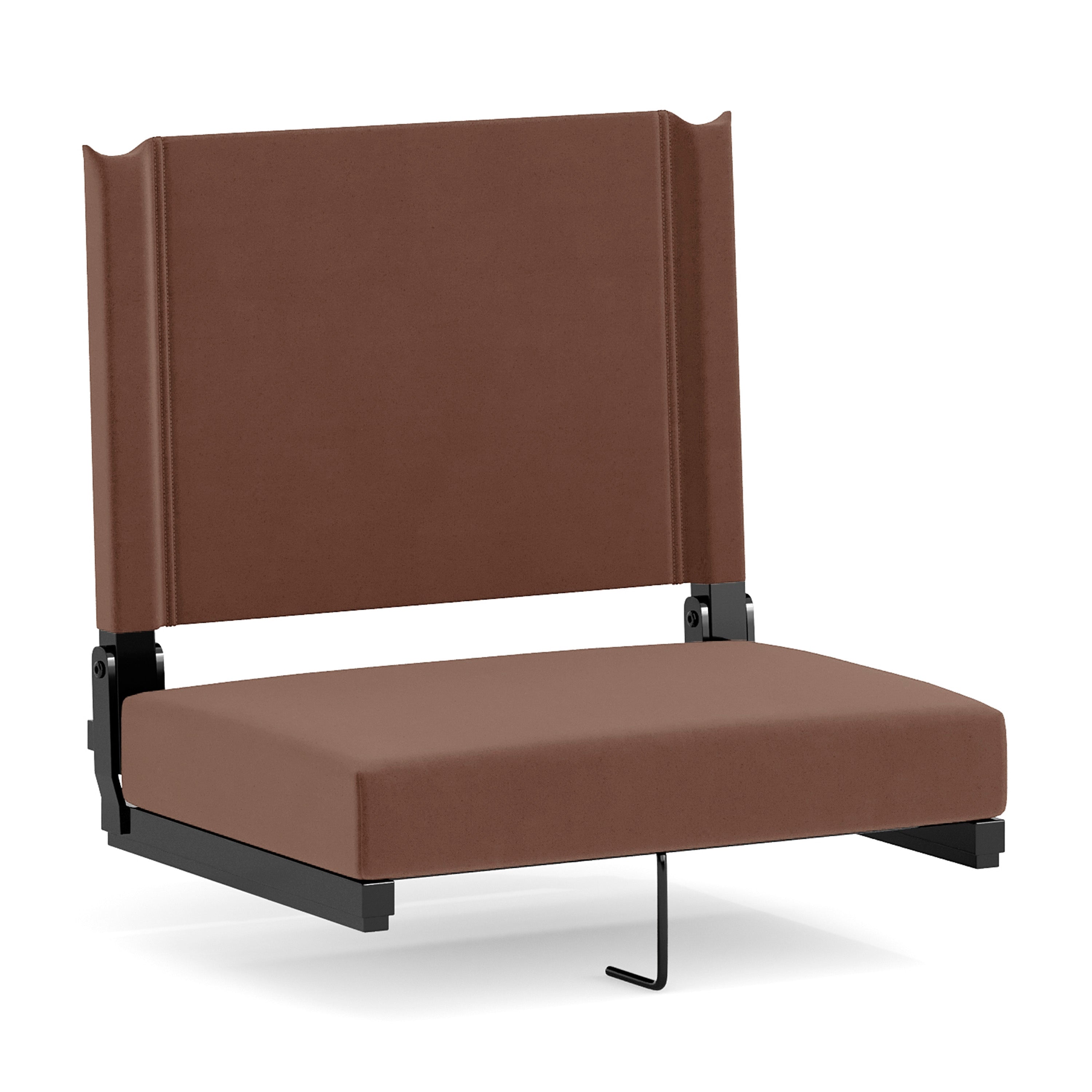 Grandstand Comfort 500 lb Capacity Padded Stadium Chairs, Folding Seats with Handles, Lightweight & Durable, Dark Brown