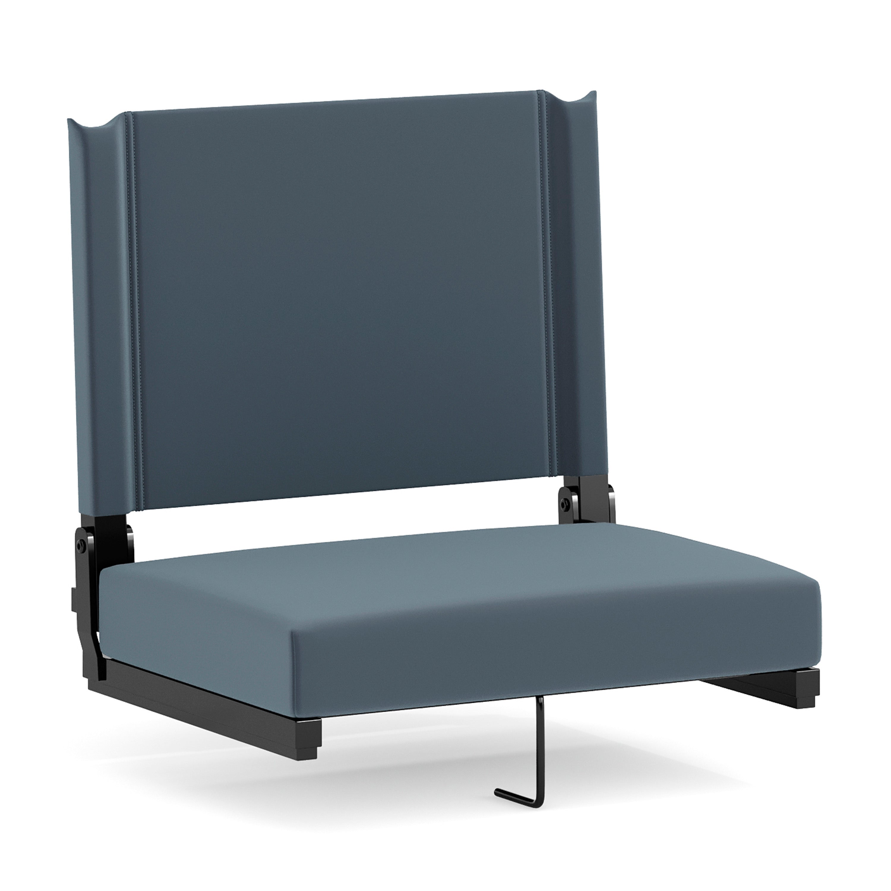 Grandstand Comfort 500 lb Capacity Padded Stadium Chair, Folding Seat with Handle, Lightweight & Durable, Dark Blue