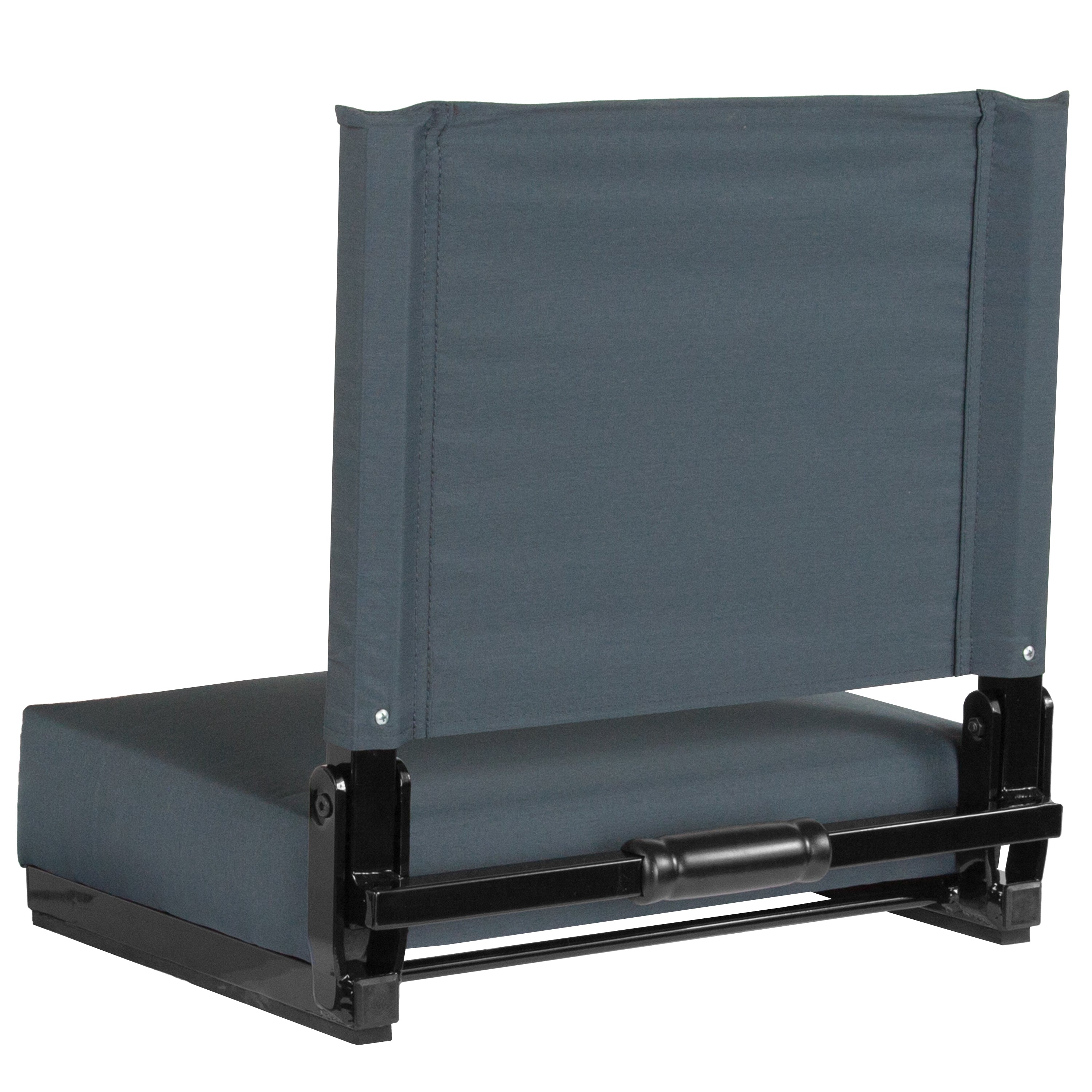 Grandstand Comfort 500 lb Capacity Padded Stadium Chair, Folding Seat with Handle, Lightweight & Durable, Dark Blue