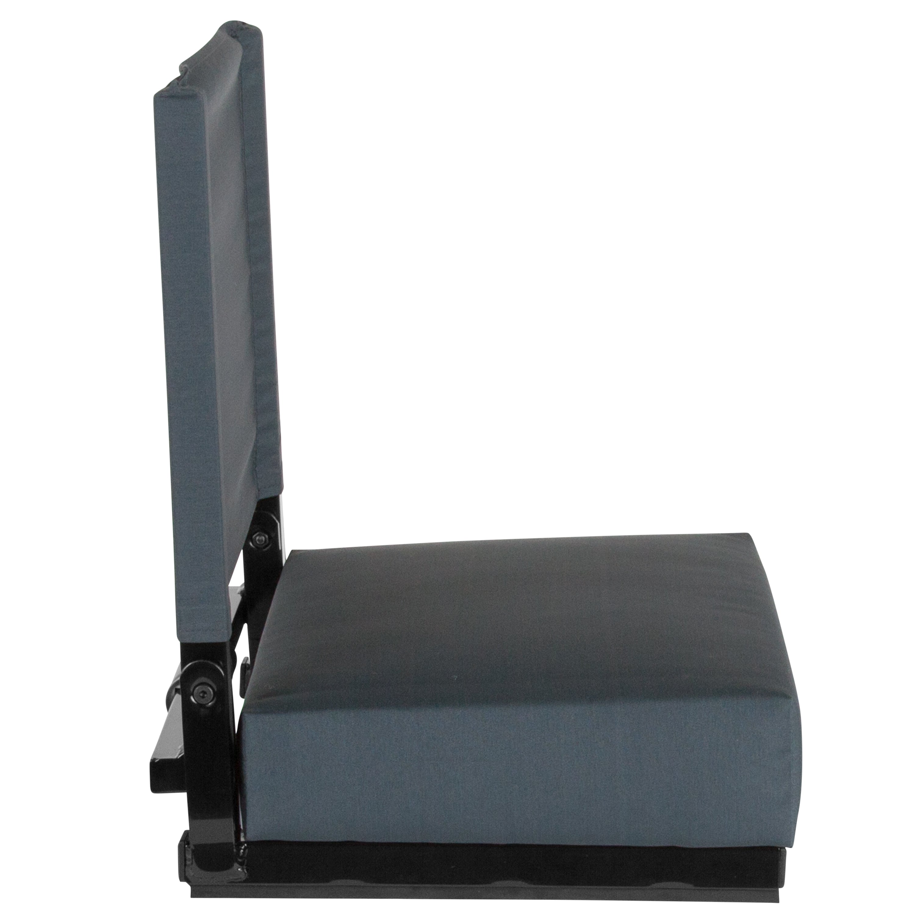 Grandstand Comfort 500 lb Capacity Padded Stadium Chair, Folding Seat with Handle, Lightweight & Durable, Dark Blue