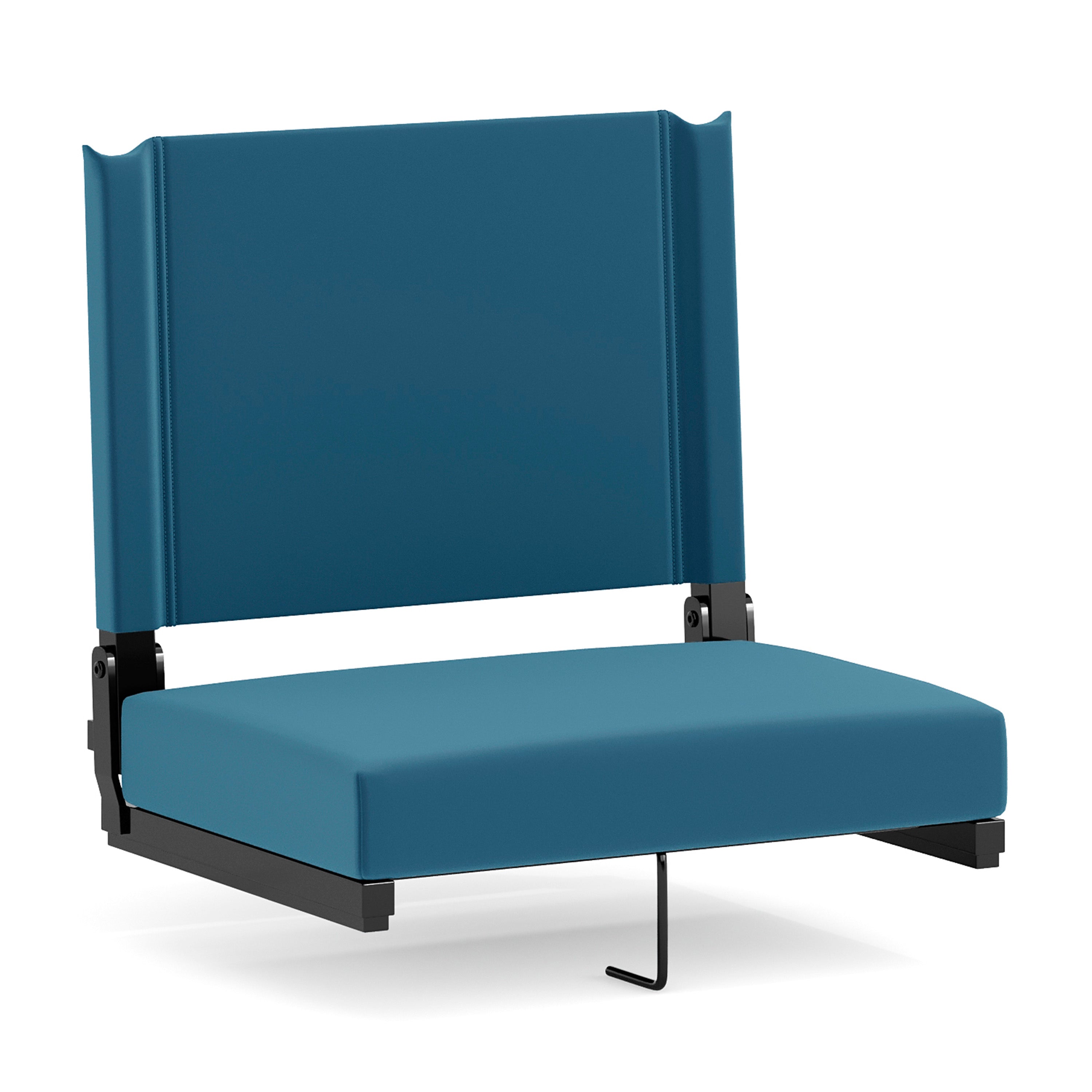 Grandstand Comfort 500 lb Capacity Padded Stadium Chairs, Folding Seats with Handles, Lightweight & Durable, Teal