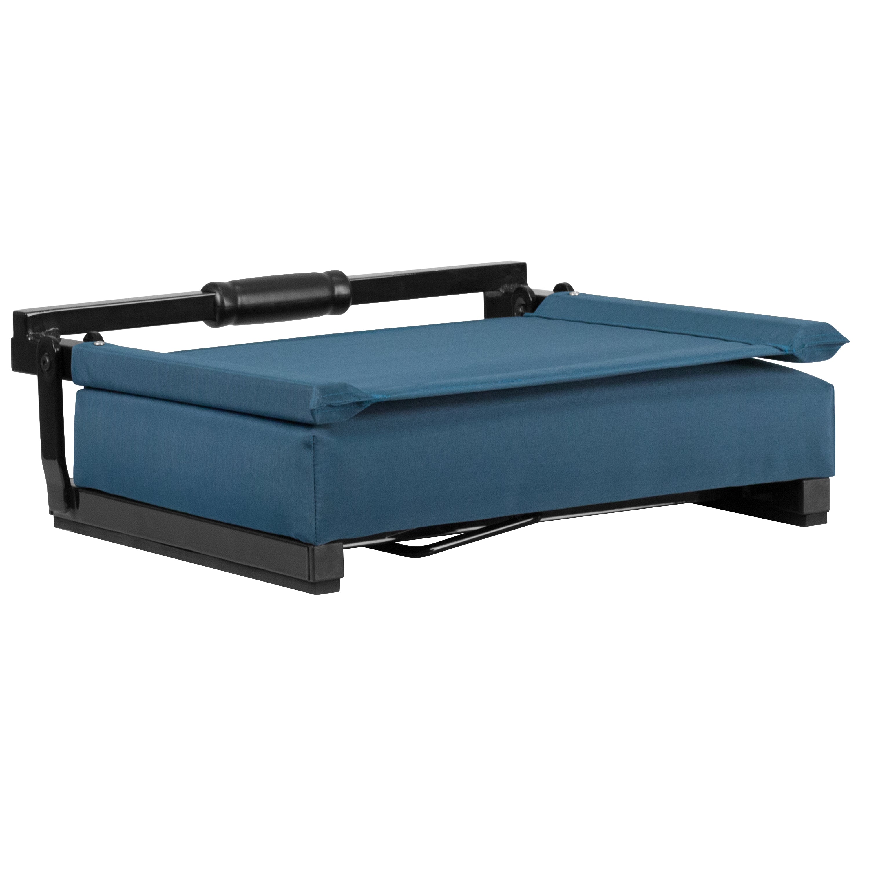 Grandstand Comfort 500 lb Capacity Padded Stadium Chairs, Folding Seats with Handles, Lightweight & Durable, Teal