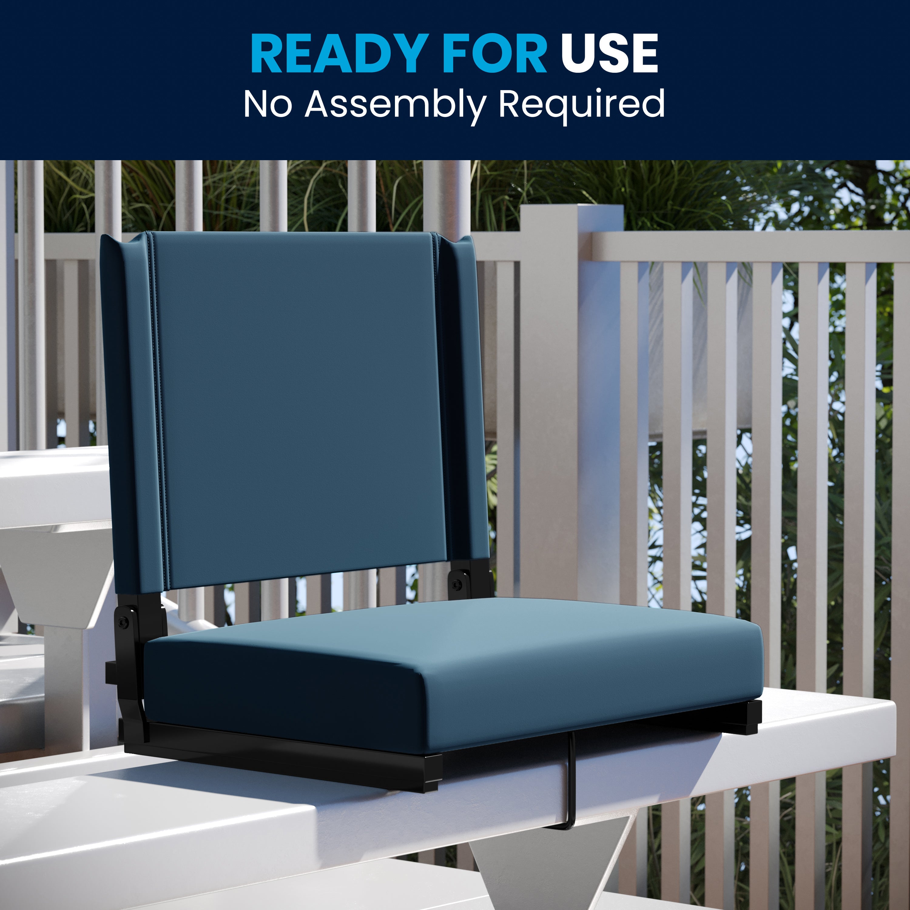 Grandstand Comfort 500 lb Capacity Padded Stadium Chairs, Folding Seats with Handles, Lightweight & Durable, Teal