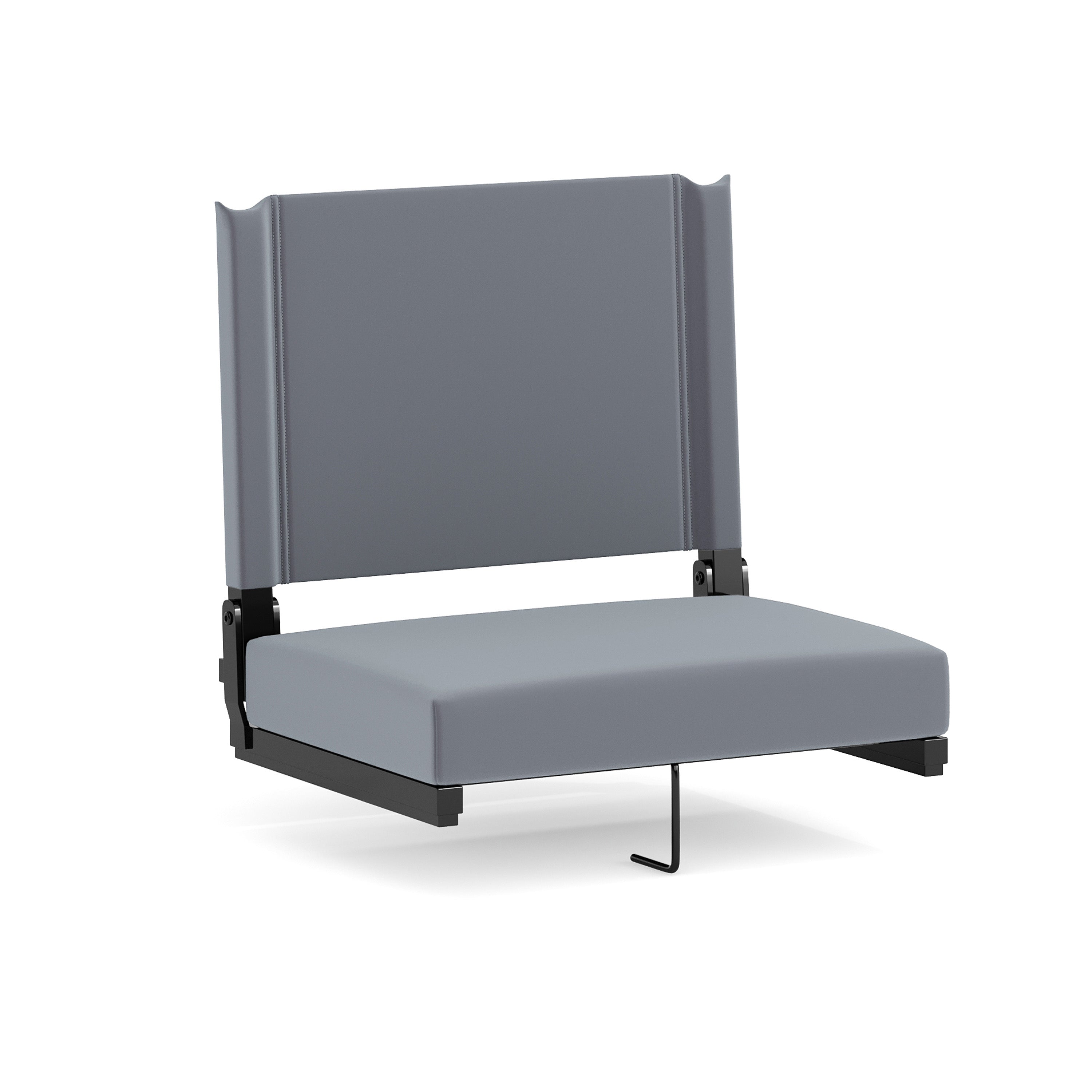 Grandstand Comfort 500 lb Capacity Padded Stadium Chairs, Folding Seats with Handles, Lightweight & Durable, Gray