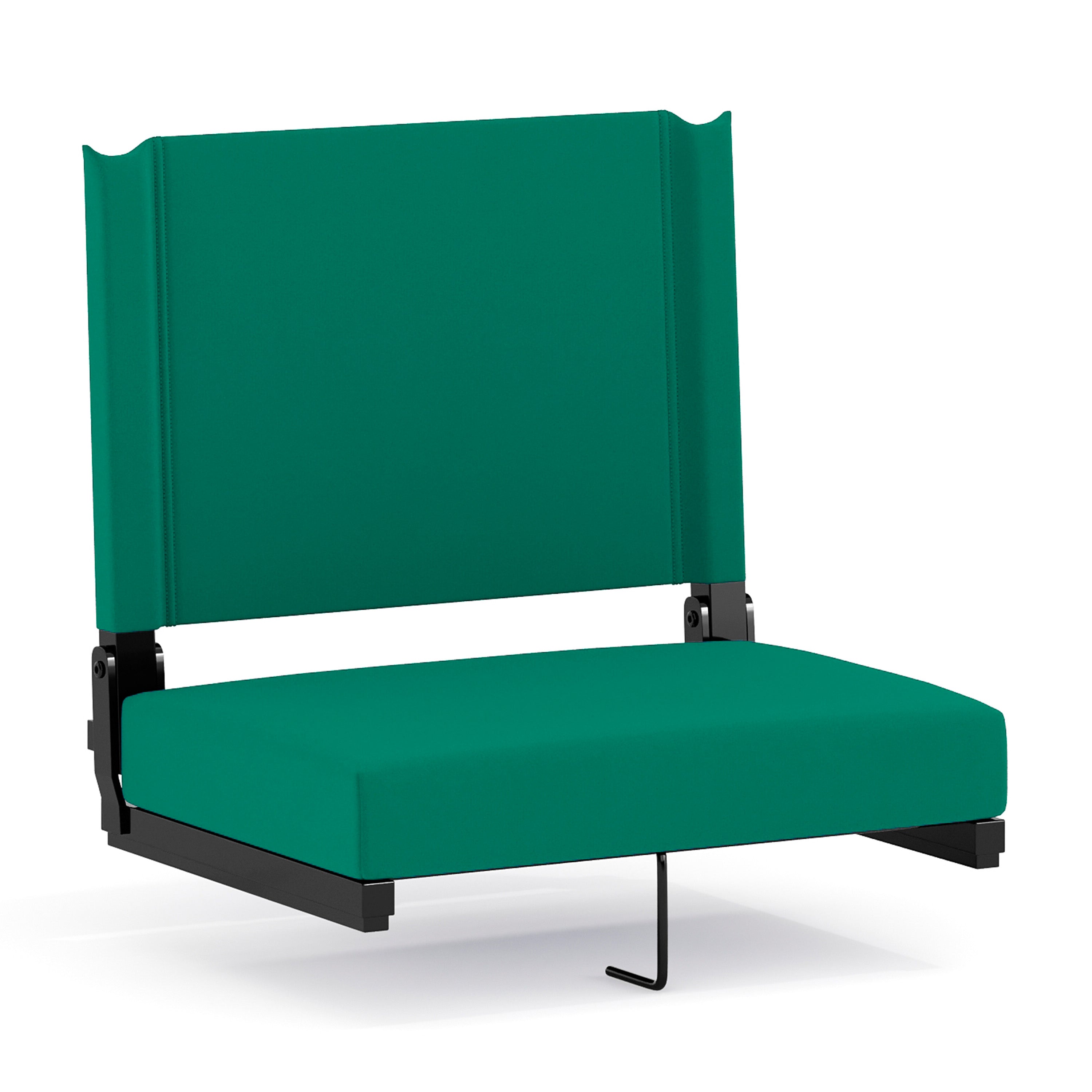 Grandstand Comfort 500 lb Capacity Padded Stadium Chairs, Folding Seats with Handles, Lightweight & Durable, Hunter Green