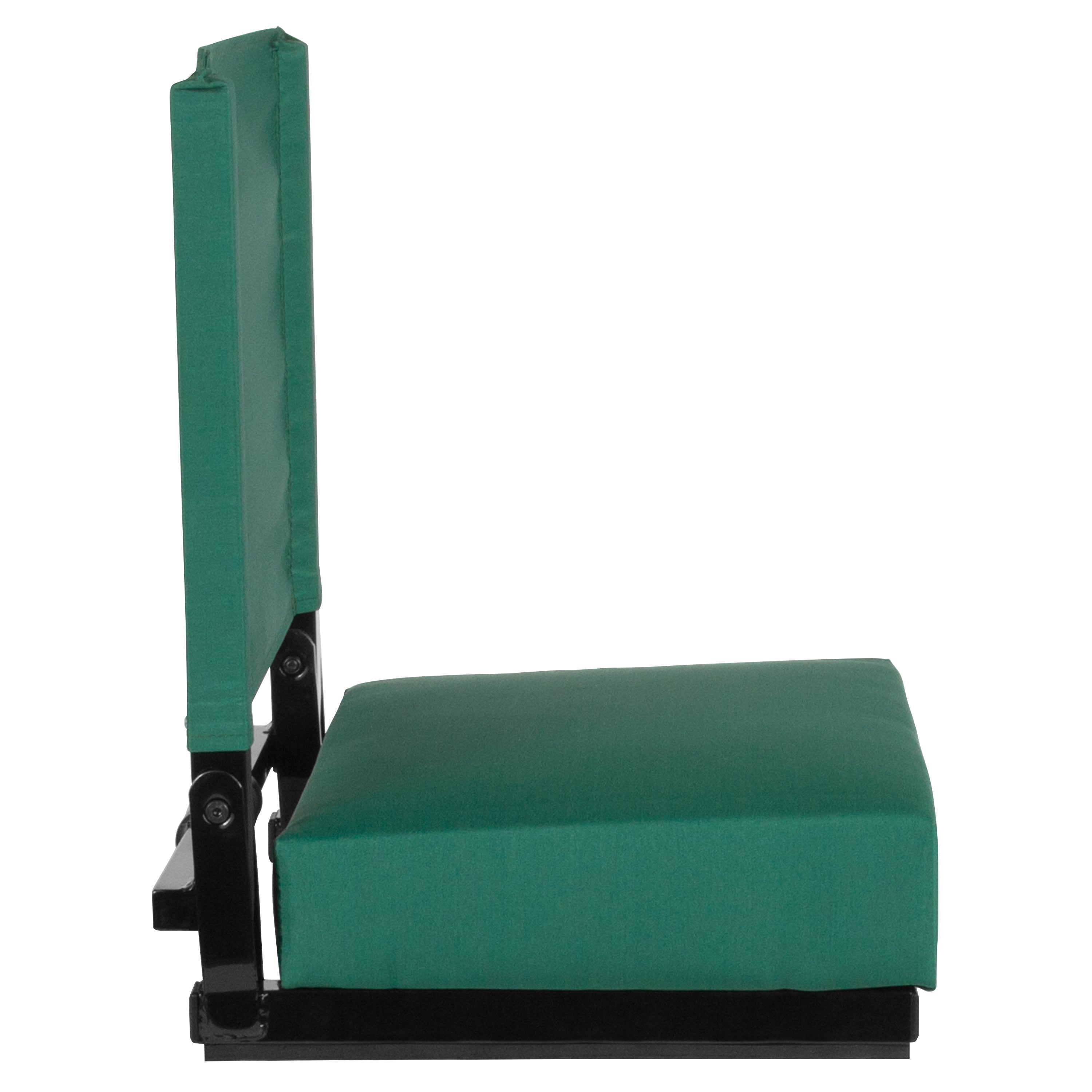 Grandstand Comfort 500 lb Capacity Padded Stadium Chairs, Folding Seats with Handles, Lightweight & Durable, Hunter Green