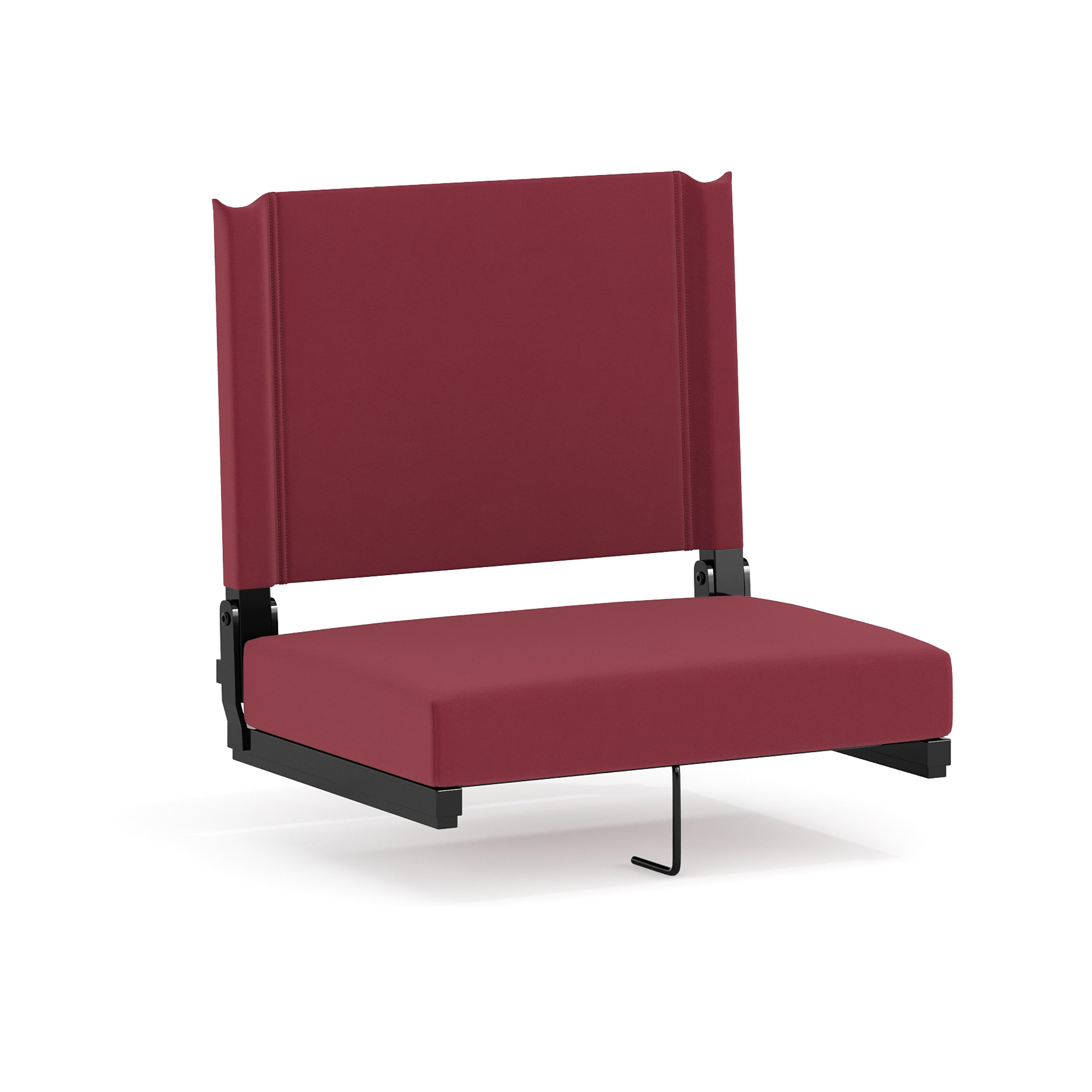 Grandstand Comfort 500 lb Capacity Padded Stadium Chairs, Folding Seats with Handles, Lightweight & Durable, Maroon
