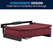 Grandstand Comfort 500 lb Capacity Padded Stadium Chairs, Folding Seats with Handles, Lightweight & Durable, Maroon