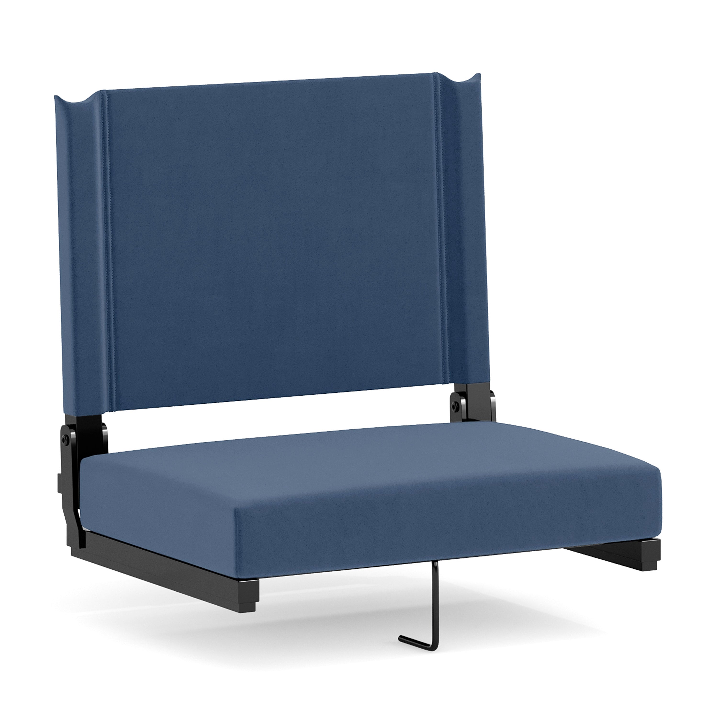 Grandstand Comfort Stadium Seat with Handle, 500 lb Rated, Padded Cushions, Foldable & Lightweight for Bleachers & Outdoor Events, Navy Blue