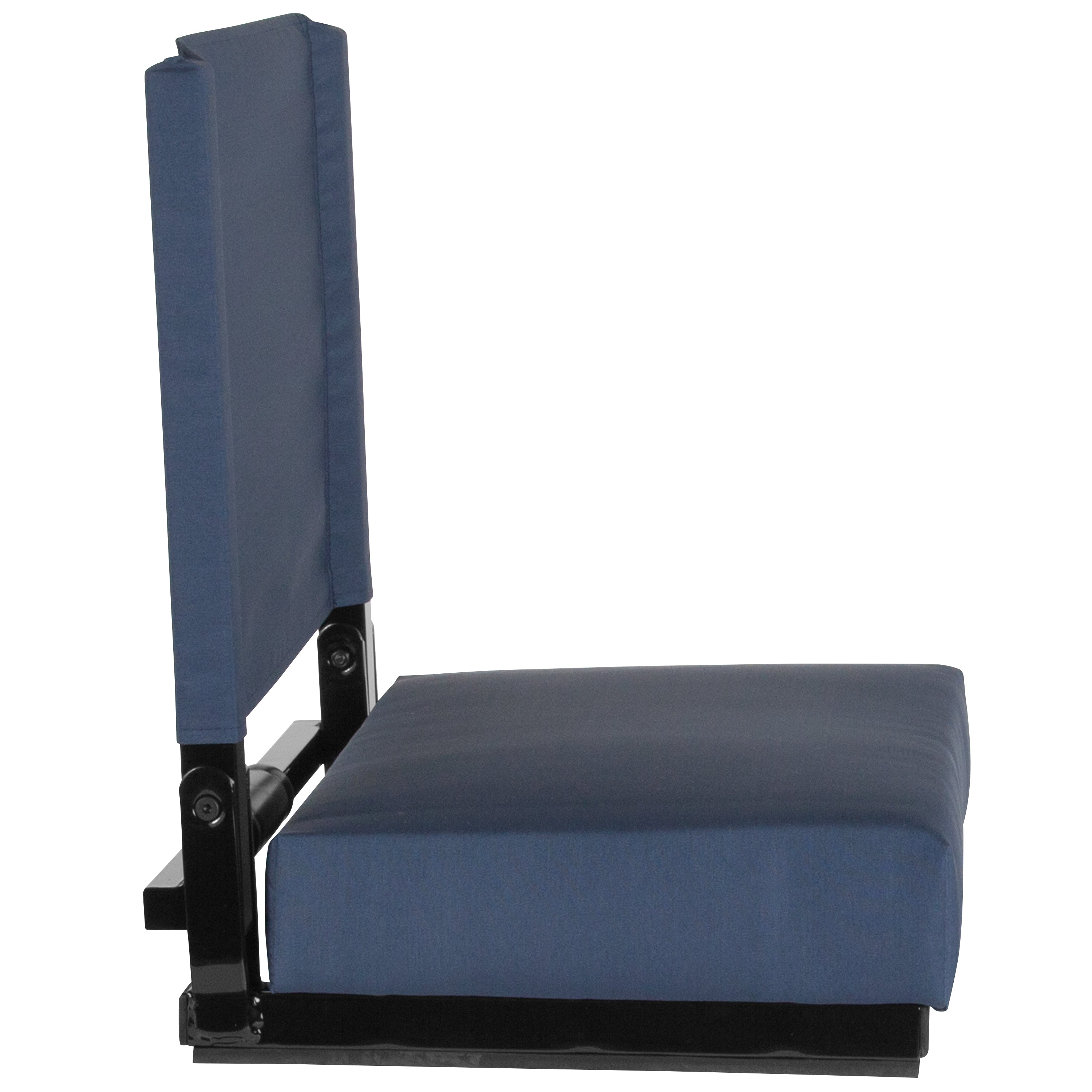 Grandstand Comfort Stadium Seat with Handle, 500 lb Rated, Padded Cushions, Foldable & Lightweight for Bleachers & Outdoor Events, Navy Blue