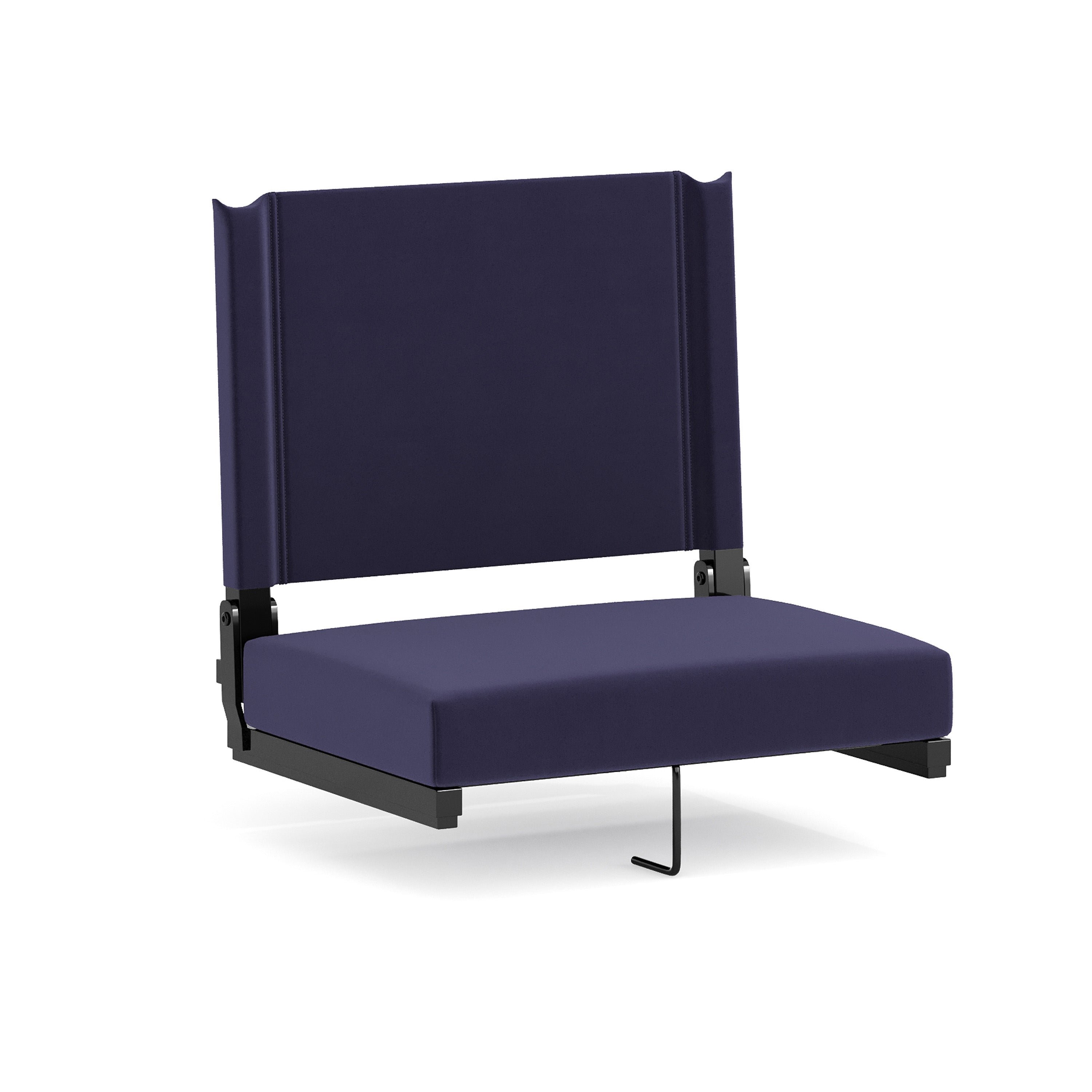 Grandstand Comfort 500 lb Capacity Padded Stadium Chairs, Folding Seats with Handles, Lightweight & Durable, Navy