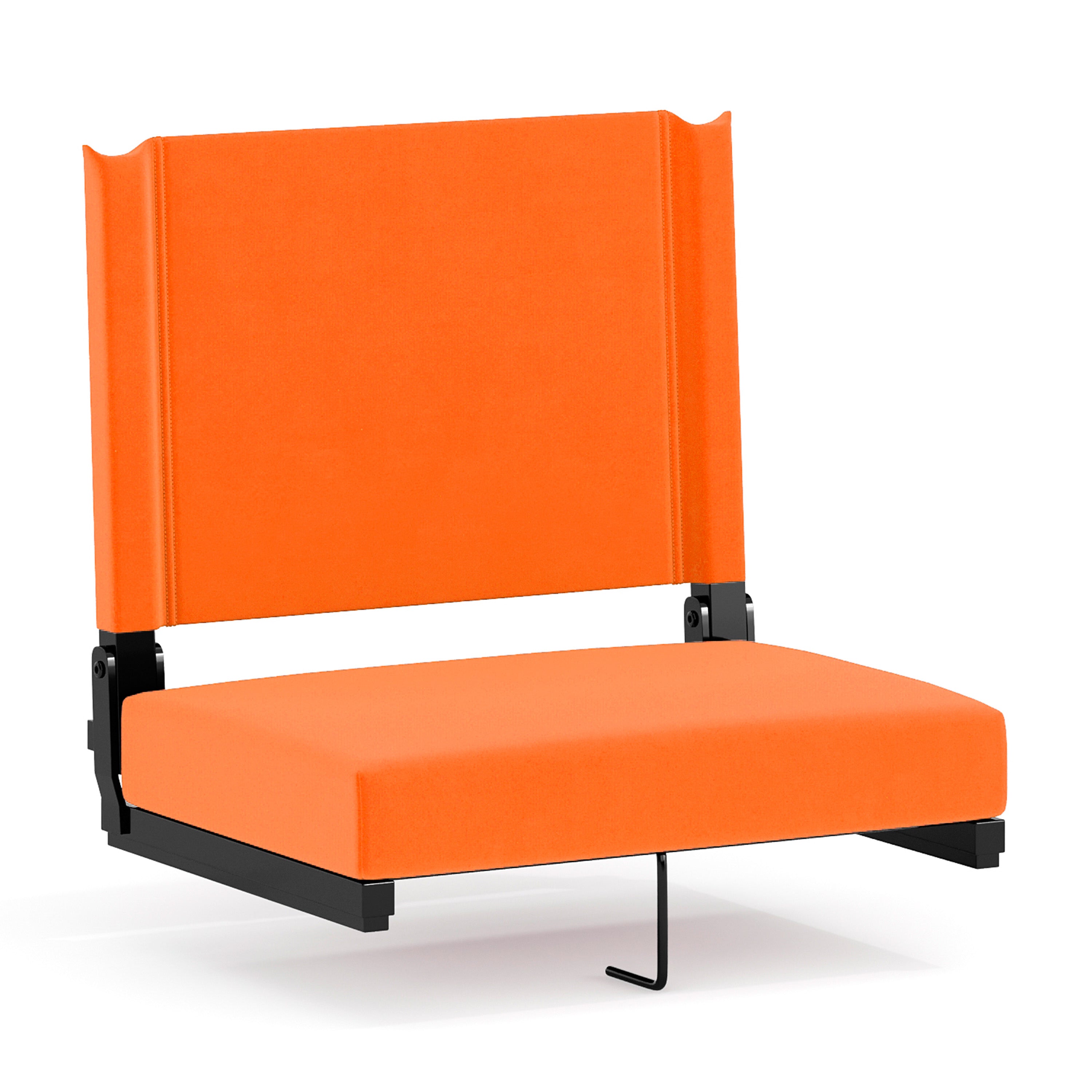 Grandstand Comfort 500 lb Capacity Padded Stadium Chairs, Folding Seats with Handles, Lightweight & Durable, Orange