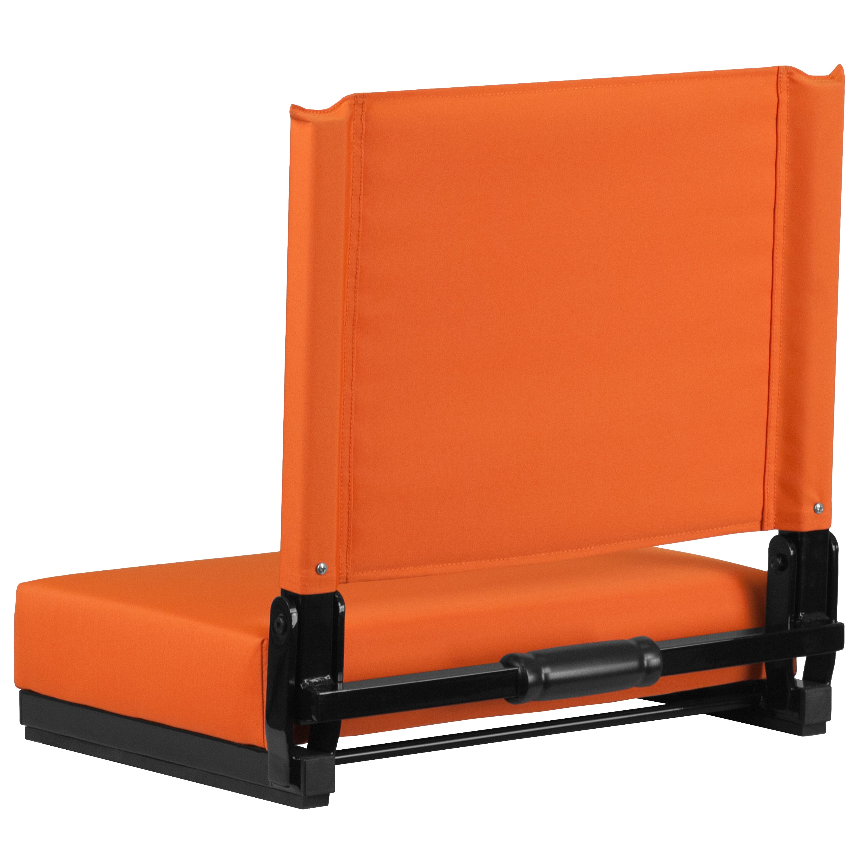 Grandstand Comfort 500 lb Capacity Padded Stadium Chairs, Folding Seats with Handles, Lightweight & Durable, Orange