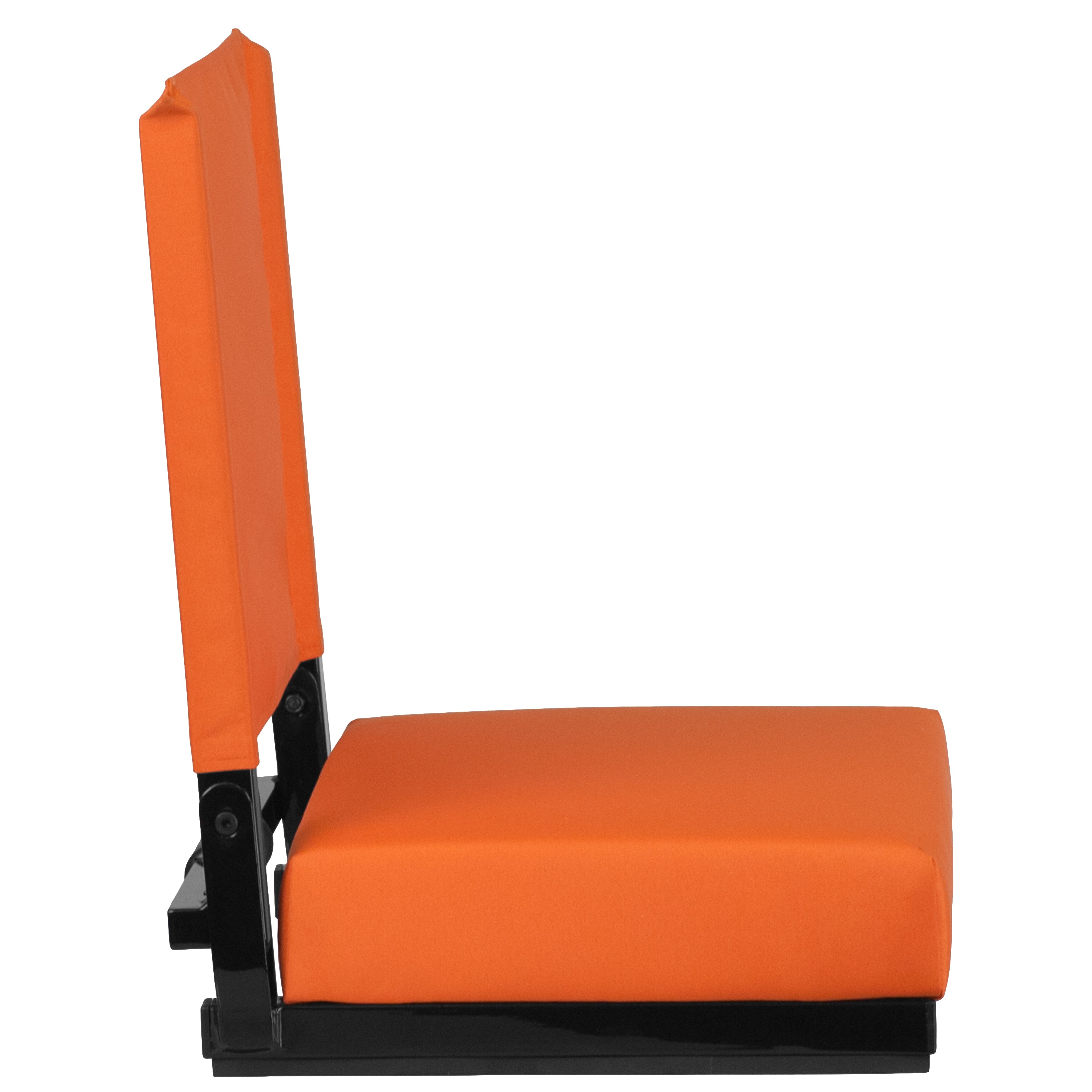 Grandstand Comfort 500 lb Capacity Padded Stadium Chairs, Folding Seats with Handles, Lightweight & Durable, Orange