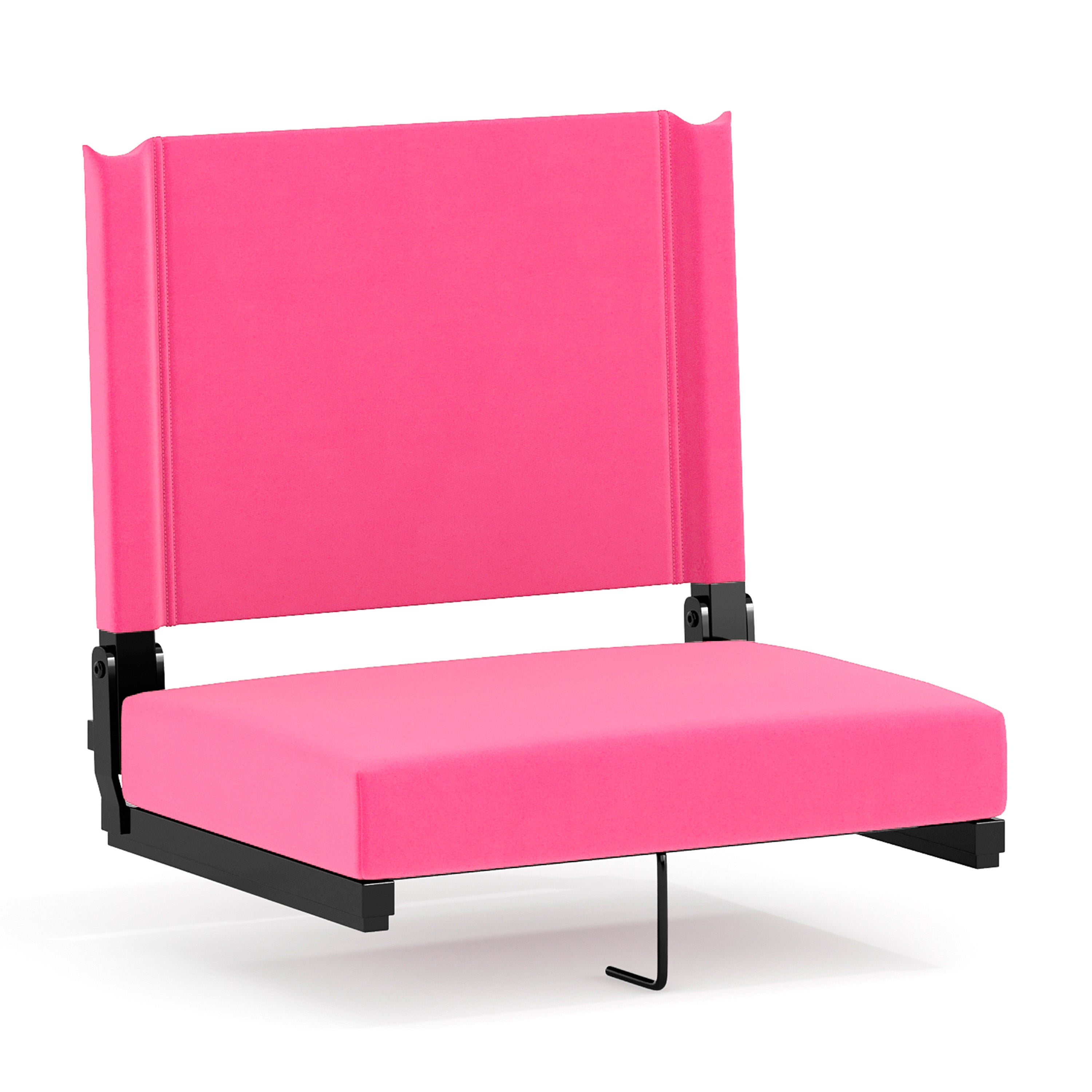 Grandstand Comfort 500 lb Capacity Padded Stadium Chairs, Folding Seats with Handles, Lightweight & Durable, Pink