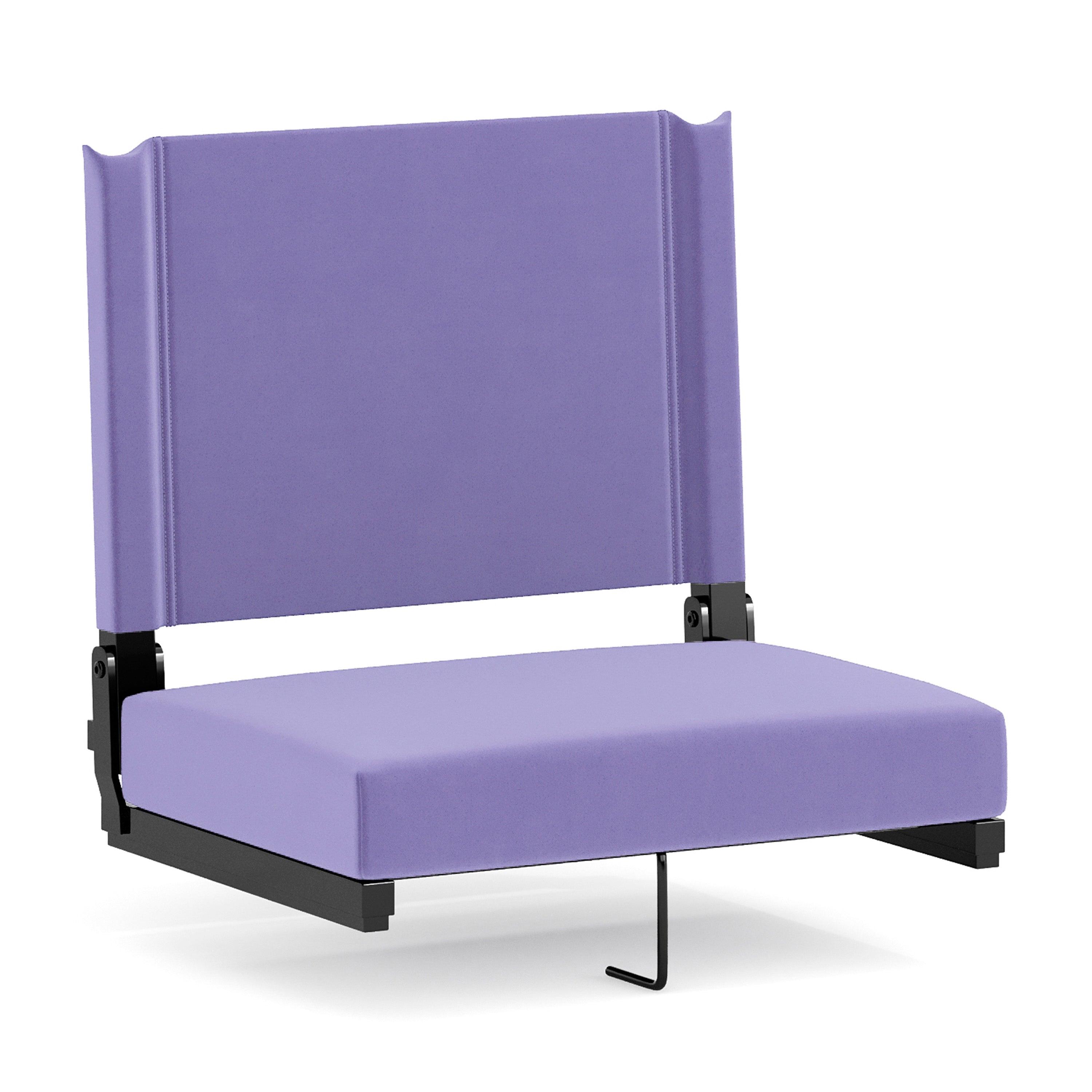 Grandstand Comfort 500 lb Capacity Padded Stadium Chairs, Folding Seats with Handles, Lightweight & Durable, Purple