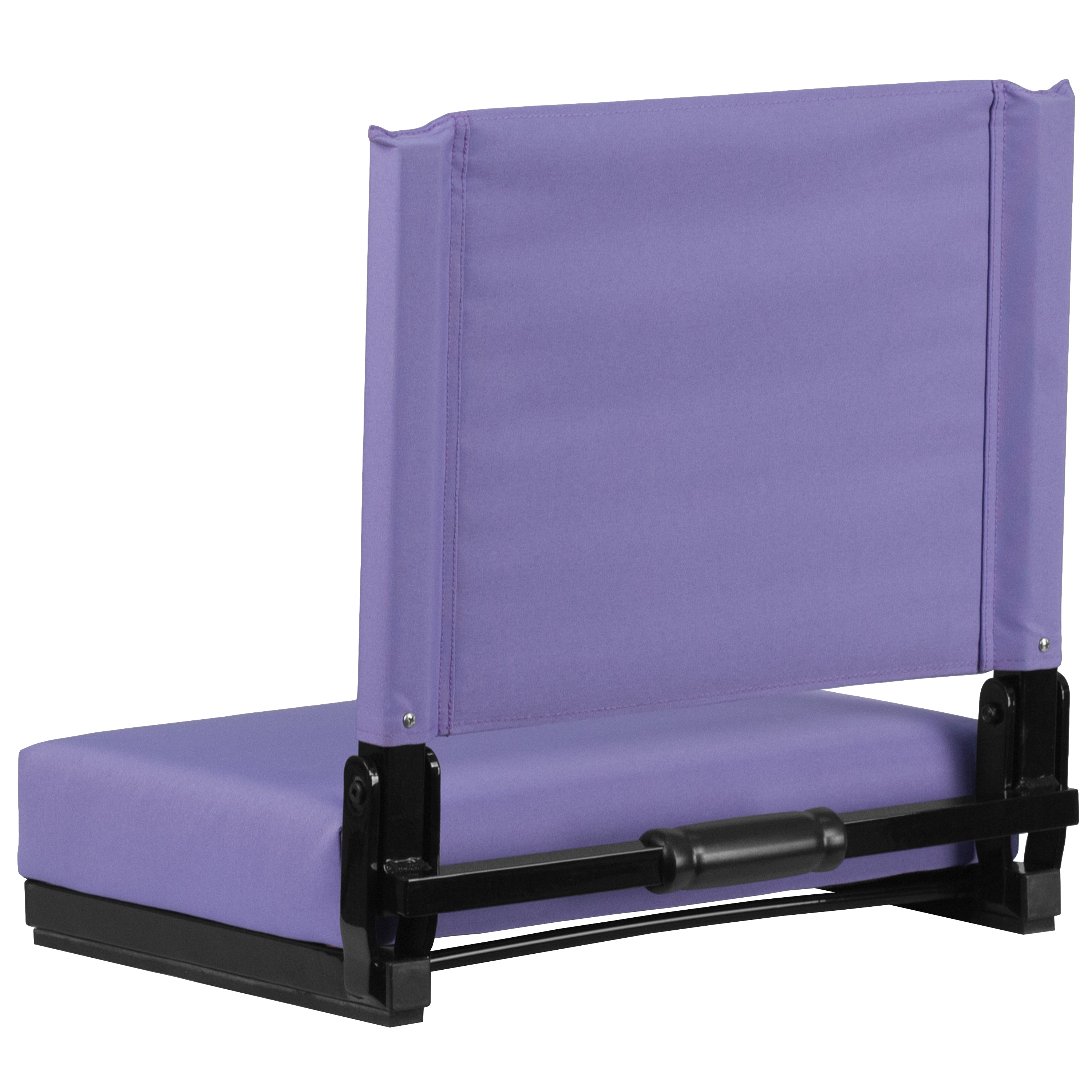 Grandstand Comfort 500 lb Capacity Padded Stadium Chairs, Folding Seats with Handles, Lightweight & Durable, Purple