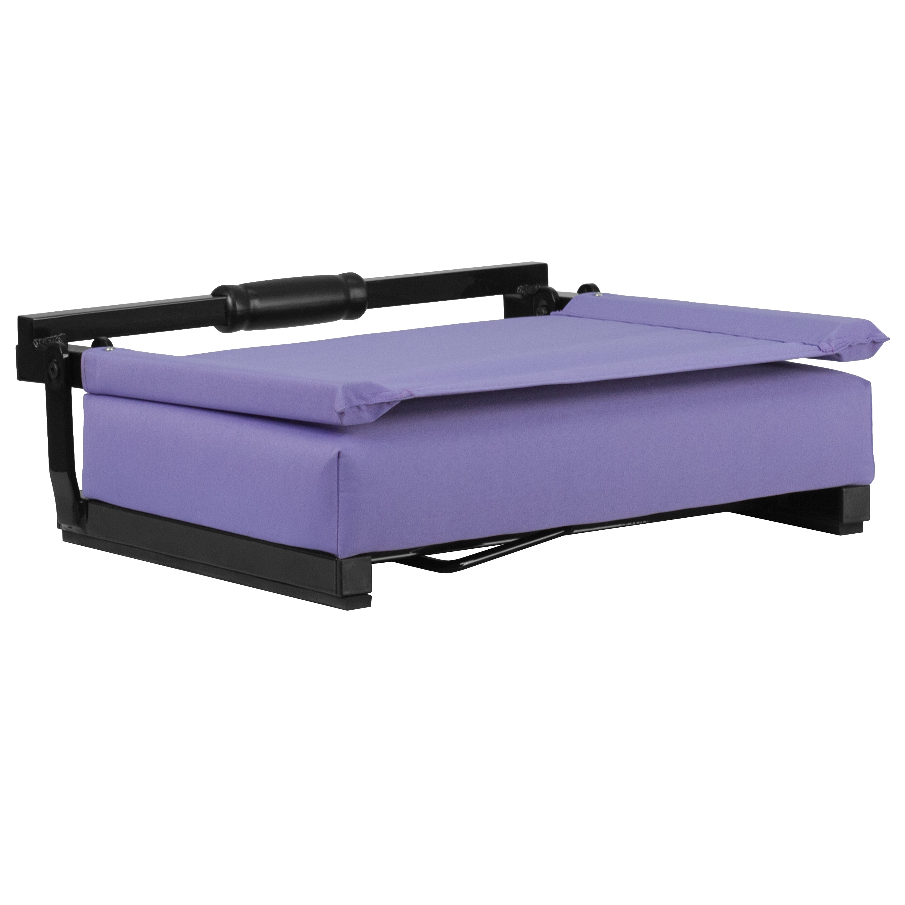 Grandstand Comfort 500 lb Capacity Padded Stadium Chairs, Folding Seats with Handles, Lightweight & Durable, Purple